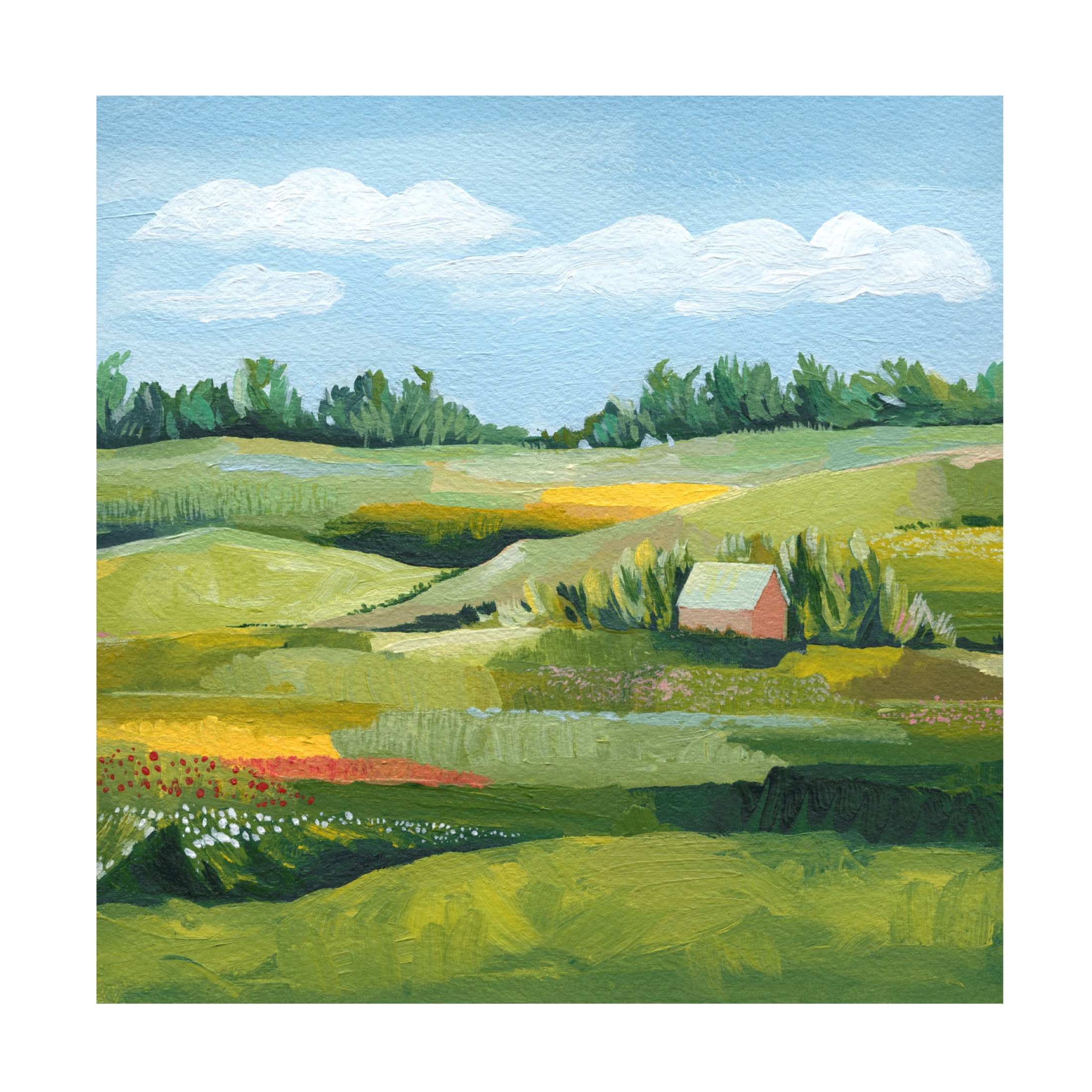 Canvas Wall Art - Grace Popp 'Idyllic Valley II' Wall Art for Living Room, Bedroom, or Office Décor by Trademark Fine Art - 14 x 14 Inches