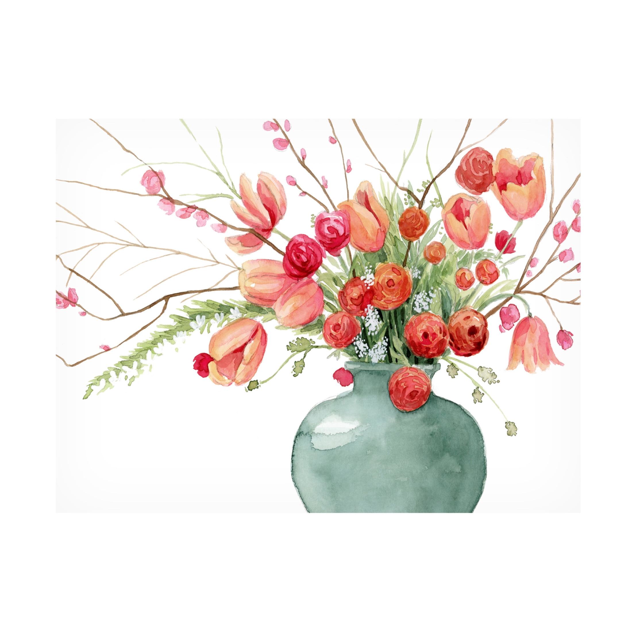 Canvas Wall Art - Grace Popp 'Vogue Bouquet I' Wall Art for Living Room, Bedroom, or Office Décor by Trademark Fine Art - 24 x 18 Inches