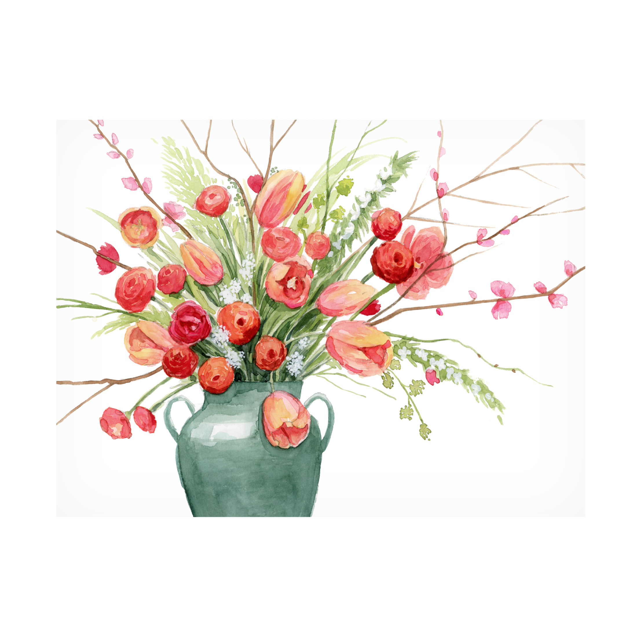 Canvas Wall Art - Grace Popp 'Vogue Bouquet II' Wall Art for Living Room, Bedroom, or Office Décor by Trademark Fine Art - 24 x 18 Inches