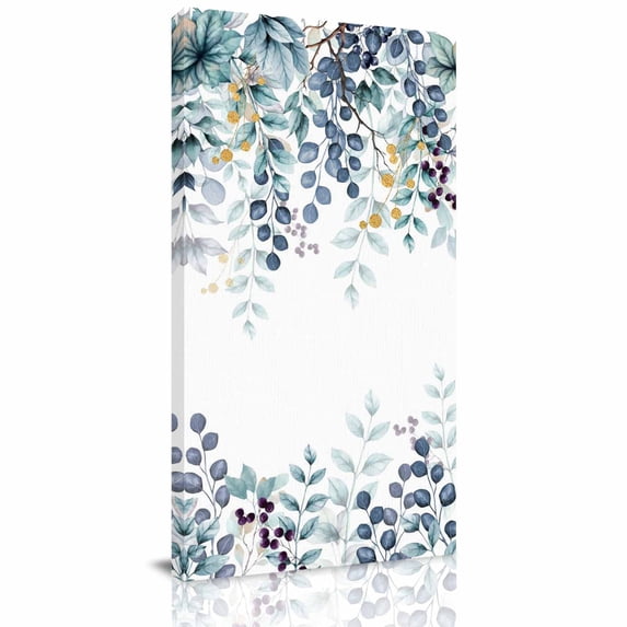 Canvas Wall Art, Green Blue Eucalyptus Leaves Framed Canvas Prints for Living Room Bedroom, Summer Botanical Weeping Oversized Gallery Wrapped Wall Decor for Home Office, Gifts, 40"x60" Ship Next Day