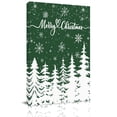 thumbnail image 1 of Canvas Wall Art, Green Christmas Trees Framed Canvas Prints for Bedroom Living Room, Winter Xmas Snowflakes Pine Forest Large Gallery Wrapped Wall Decor for Home Office, Gifts, 18"x24" Ship Next Day, 1 of 9