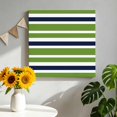 thumbnail image 1 of Canvas Wall Art Green Navy Canvas Art Print Blue White Geometric Stripes Pictures Wall Decor for Living Room Bedroom Artwork Decorations Stretched Framed Ready to Hang 8"x8", 1 of 9
