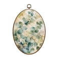thumbnail image 1 of Canvas Wall Art Green Plants Leaves Floral Flowers Vine Home Decor Art Eucalyptus Oval Framed Canvas Prints Vintage Wall Hanging Decor for Home Decorations 8.6"x11.4", 1 of 7