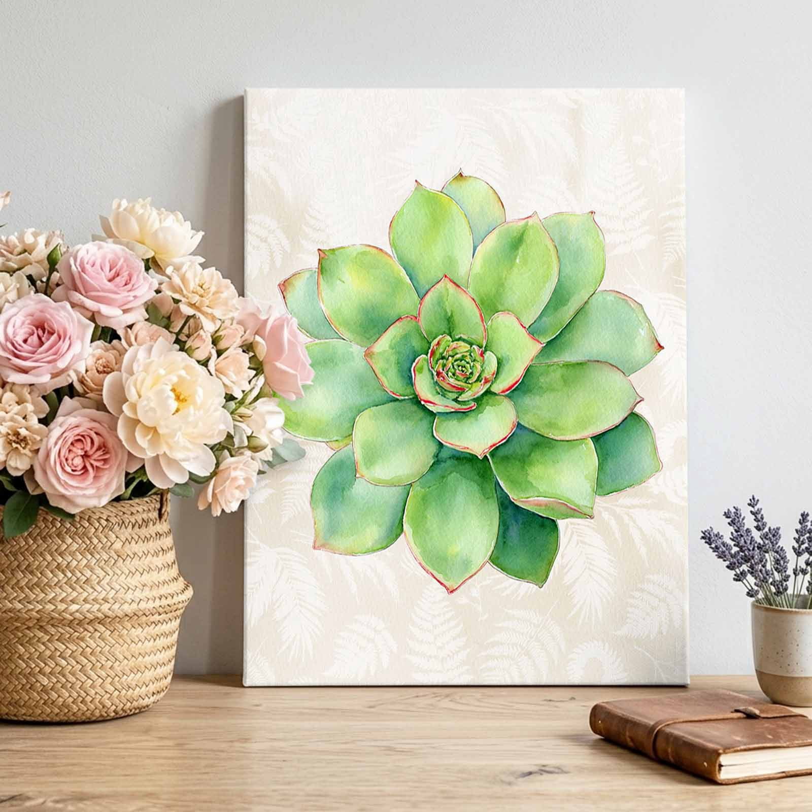 Canvas Wall Art Green Succulent Canvas Art Print Green Leaves Plants ...