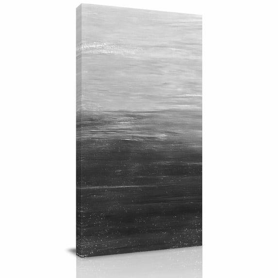 Canvas Wall Art, Grey Ombre Framed Canvas Prints for Living Room Hallway, Modern Abstract Art Ocean Oil Painting Oversized Gallery Wrapped Wall Decor for Home Office, Gifts, 30"x60" Ship Next Day