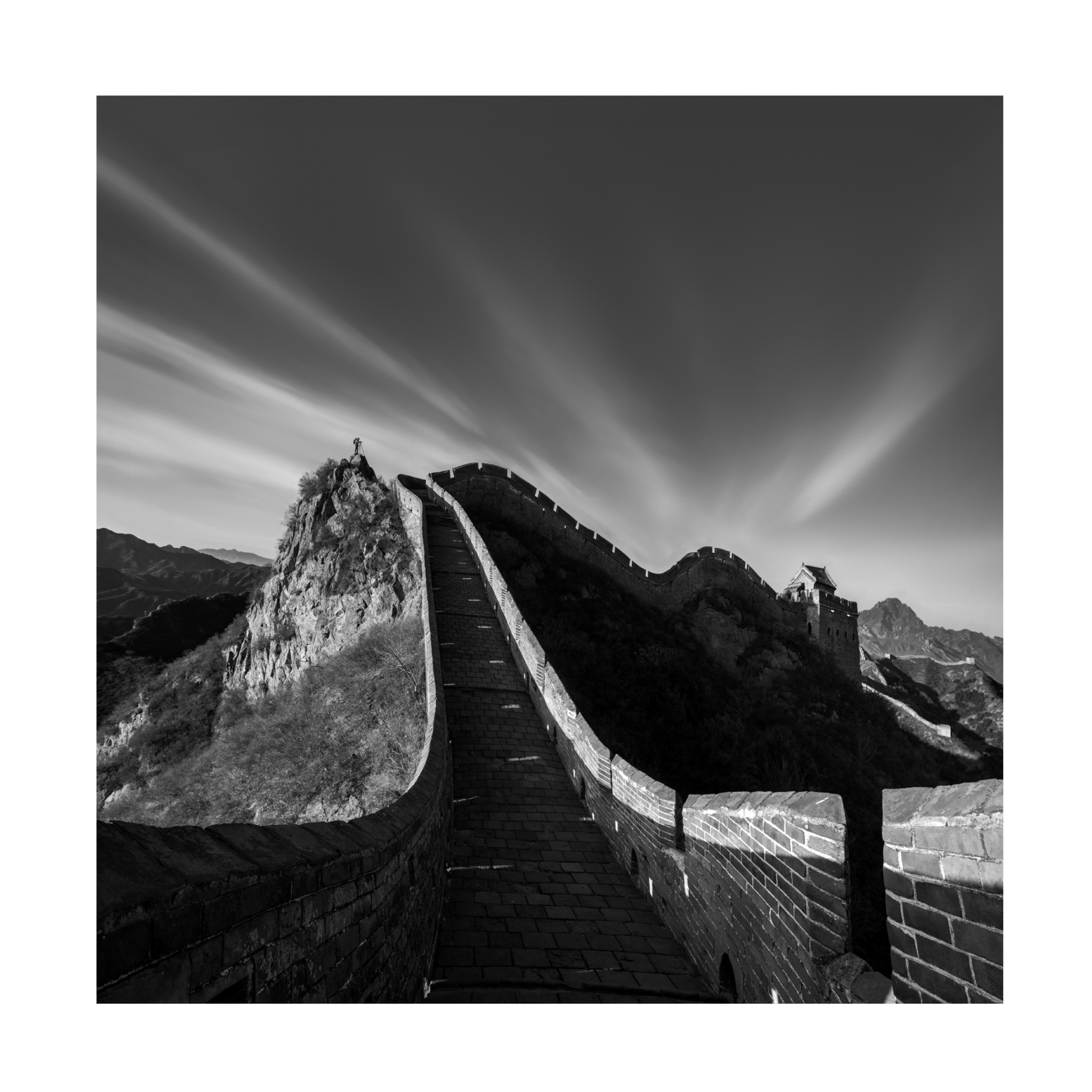 Canvas Wall Art - Hua Zhu 'Photographing The Great Wall' Wall Art for Living Room, Bedroom, or Office D?cor by Trademark Fine Art - 35 x 35 Inches