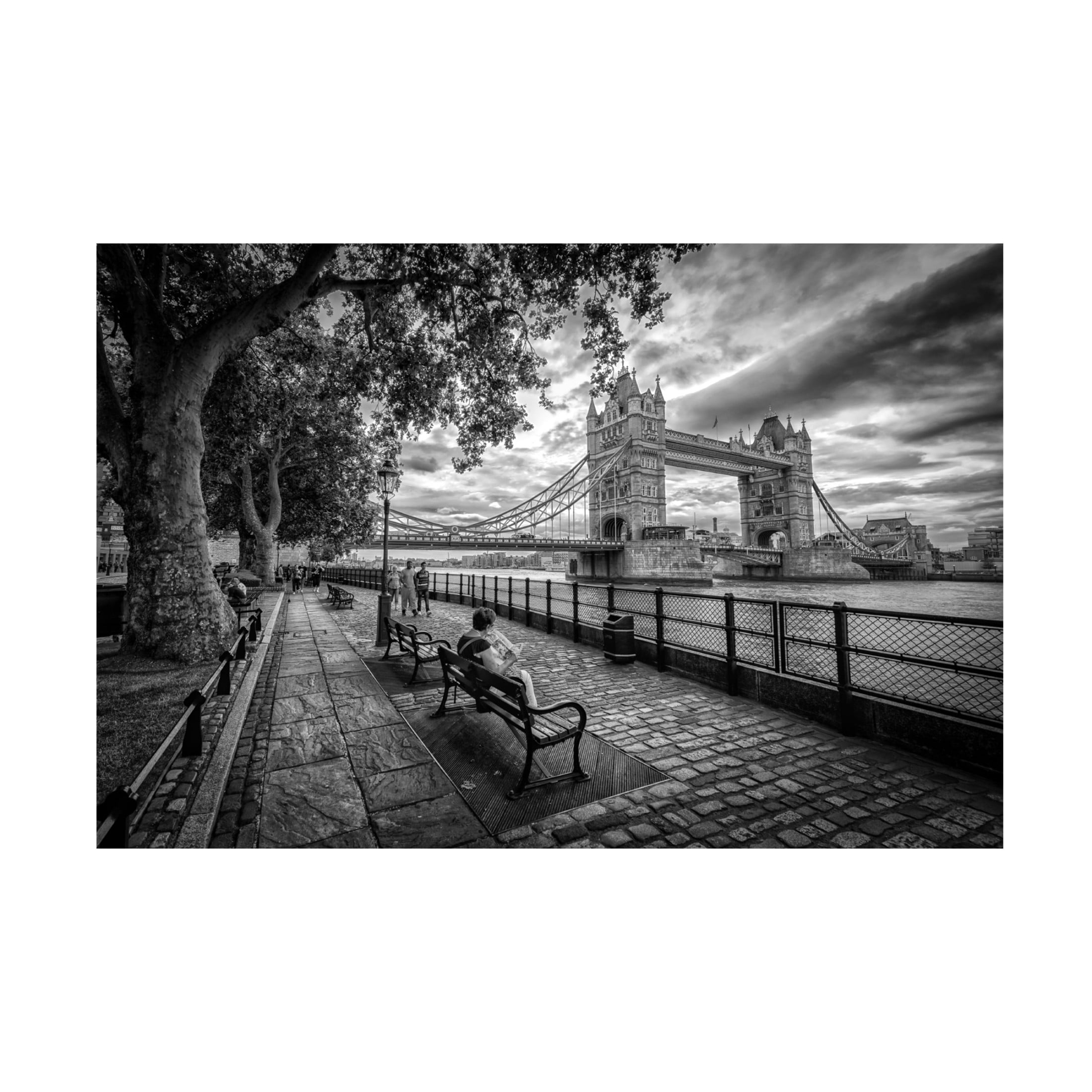 Canvas Wall Art - Ido Meirovich 'Tower Bridge View' Wall Art for Living Room, Bedroom, or Office D?cor by Trademark Fine Art - 19 x 12 Inches