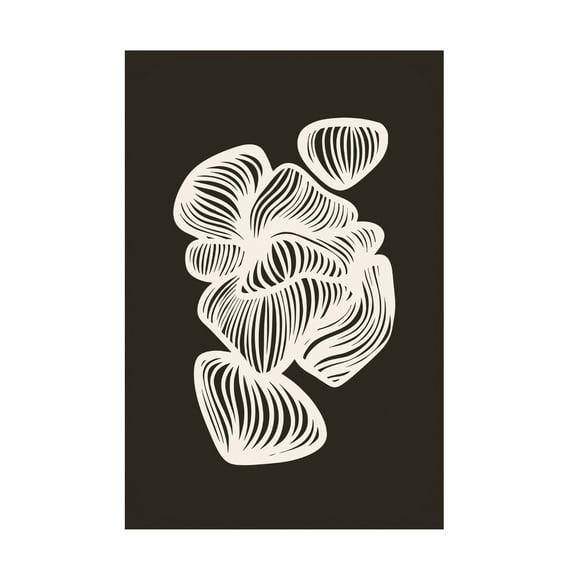 Canvas Wall Art - Incado 'Black and White Shapes' Wall Art for Living Room, Bedroom, or Office Décor by Trademark Fine Art - 12 x 19 Inches
