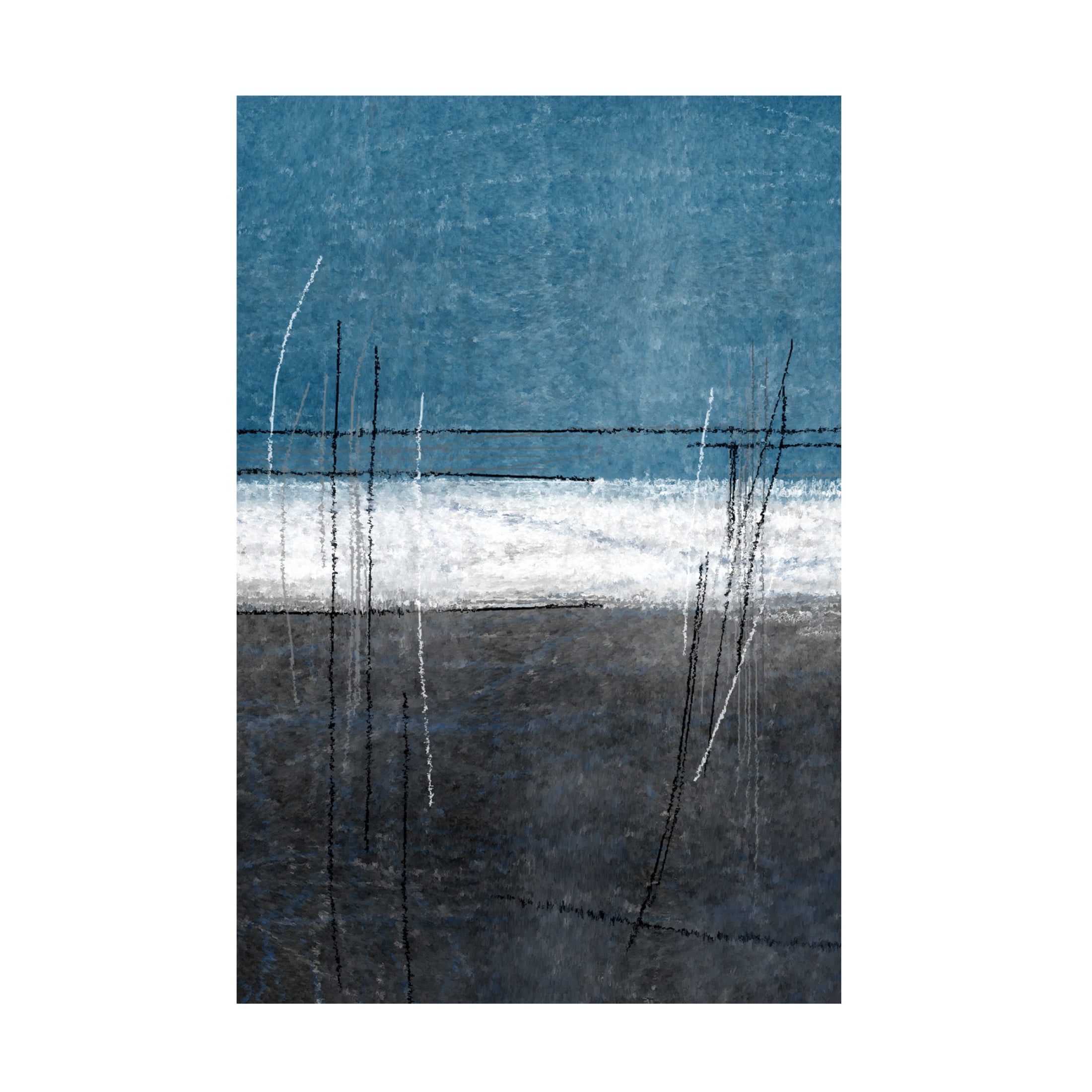 Canvas Wall Art - Incado 'Blue Gray Grass' Wall Art for Living Room, Bedroom, or Office Décor by Trademark Fine Art - 30 x 47 Inches