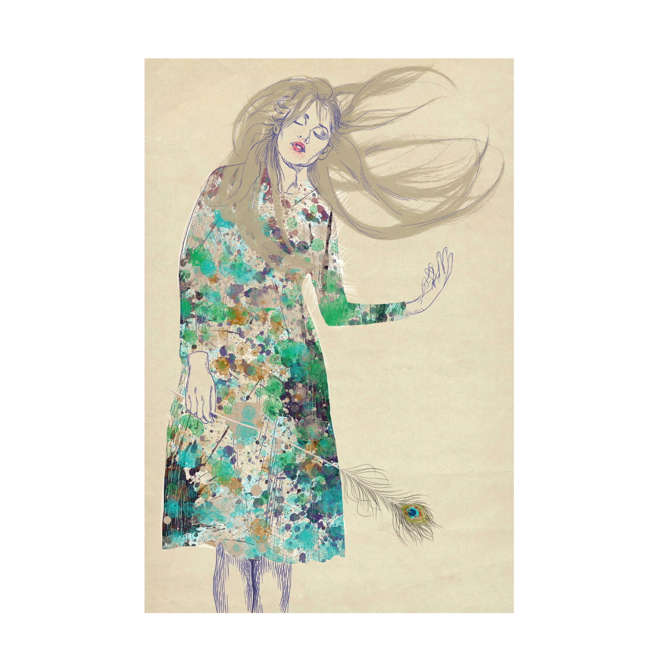 Canvas Wall Art - Incado 'Free Spirit' Wall Art for Living Room, Bedroom, or Office Décor by Trademark Fine Art - 16 x 24 Inches