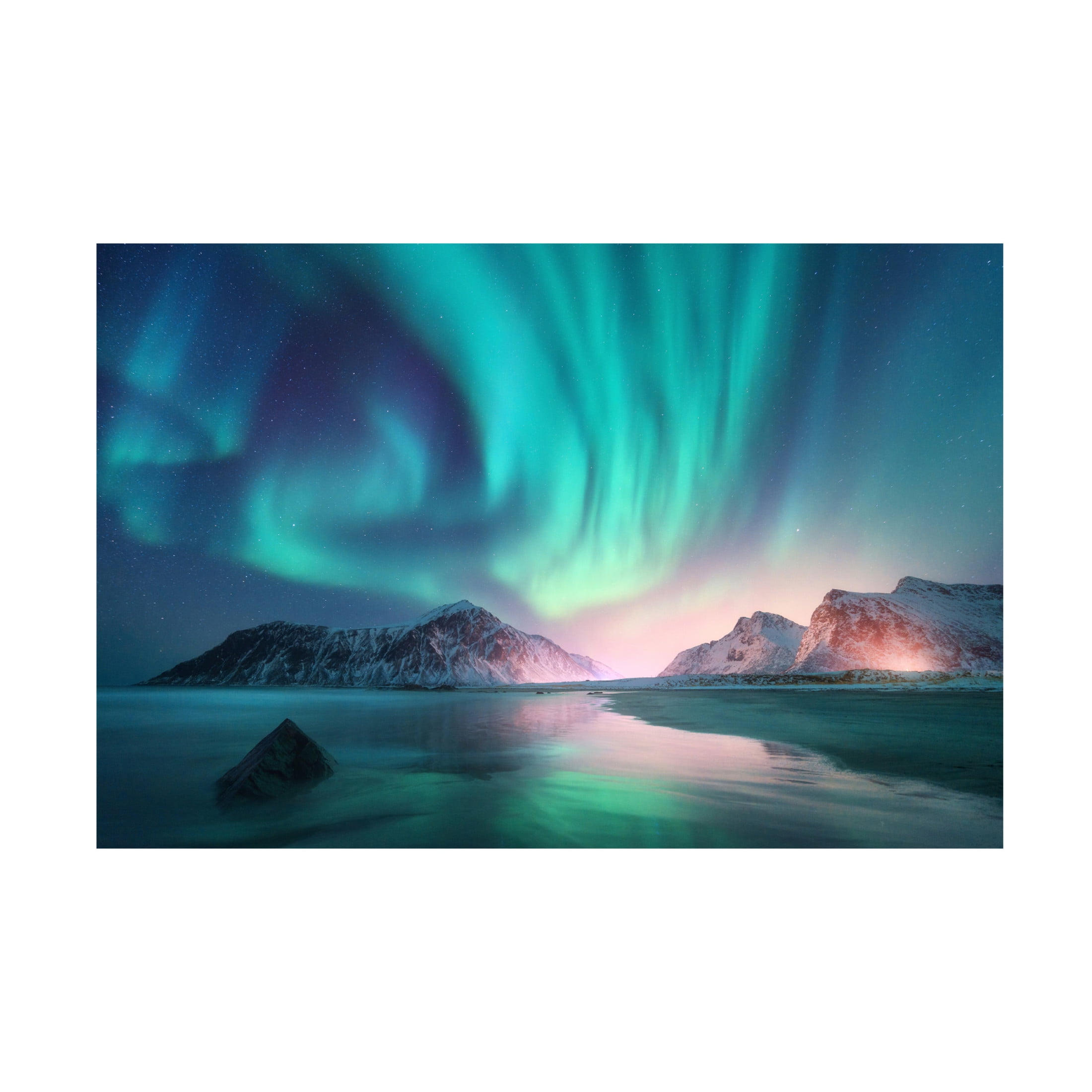 Canvas Wall Art - Incado 'Northern Lights' Wall Art for Living Room, Bedroom, or Office Décor by Trademark Fine Art - 19 x 12 Inches