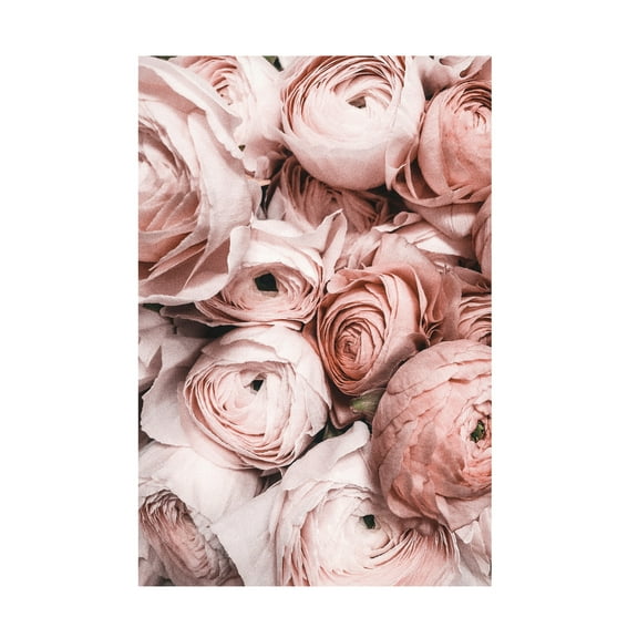 Canvas Wall Art - Incado 'Pink Roses' Wall Art for Living Room, Bedroom, or Office Décor by Trademark Fine Art - 12 x 19 Inches