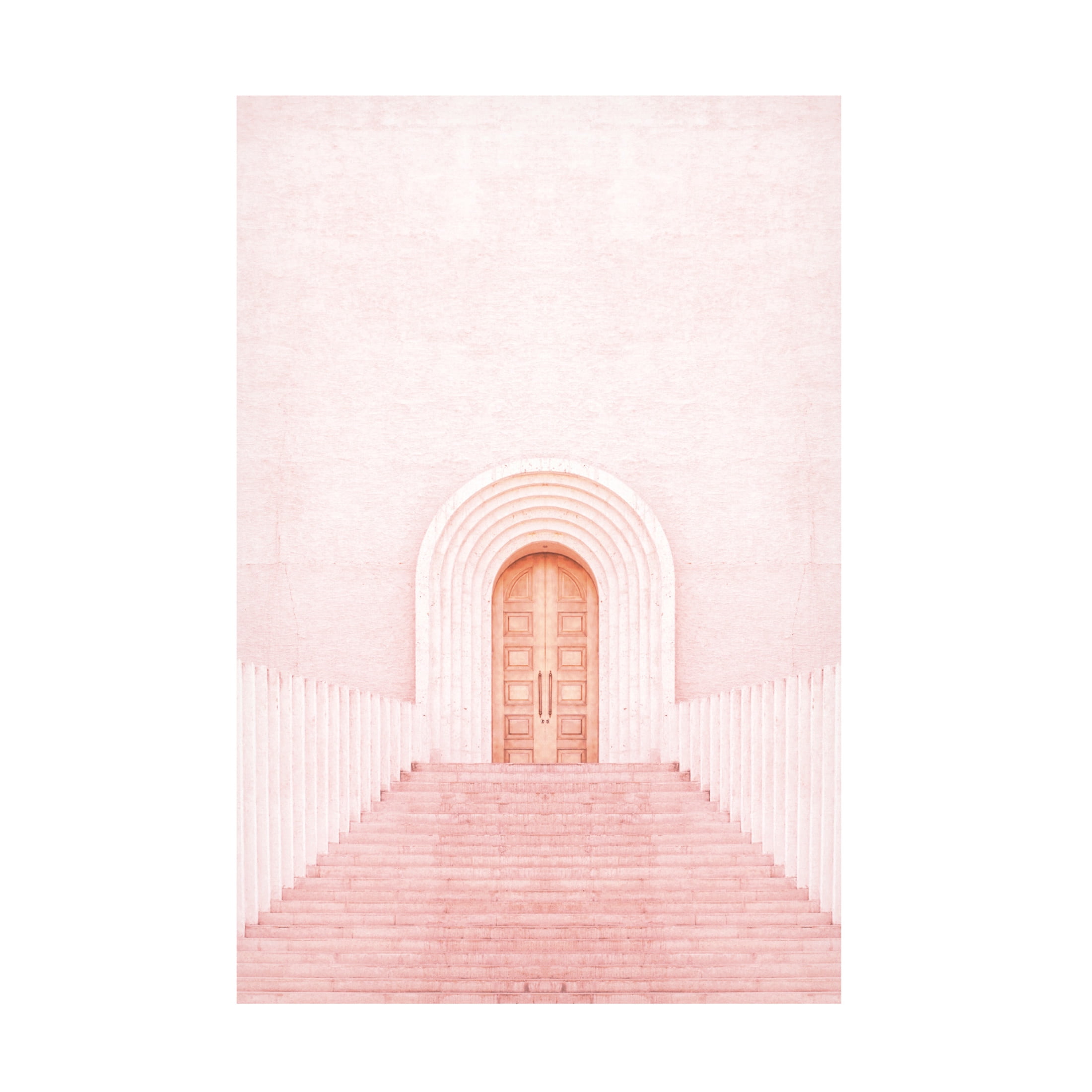 Canvas Wall Art - Incado 'Pink Stairs' Wall Art for Living Room, Bedroom, or Office Décor by Trademark Fine Art - 22 x 32 Inches