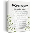 thumbnail image 1 of Canvas Wall Art Inspirational Don''t Quit Canvas Print Positive Painting Home Wall Decor Framed Gift 12x15 Inch, 1 of 5
