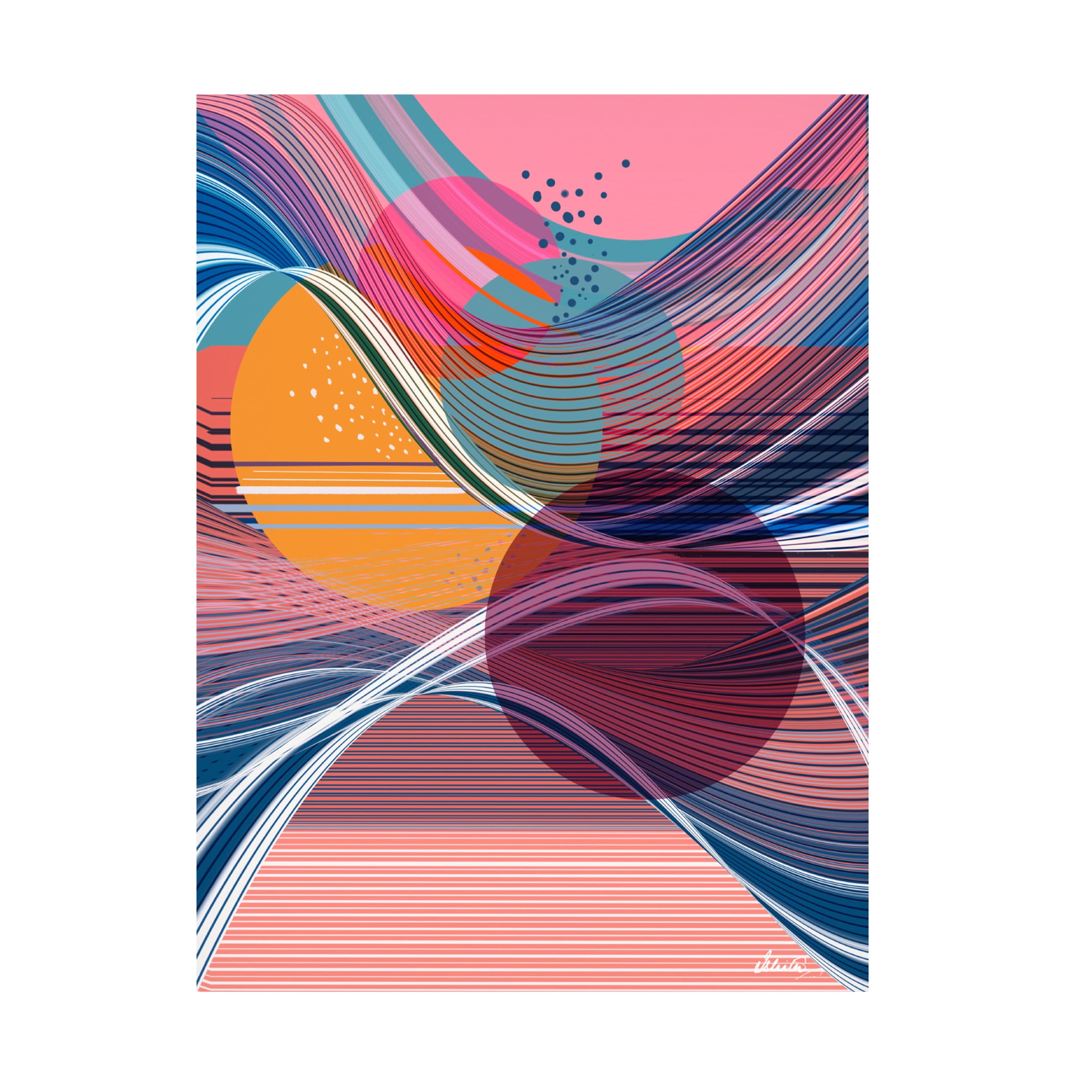 Canvas Wall Art - Ishita Banerjee 'Ephemeral Waves' Wall Art for Living Room, Bedroom, or Office Décor by Trademark Fine Art - 14 x 19 Inches