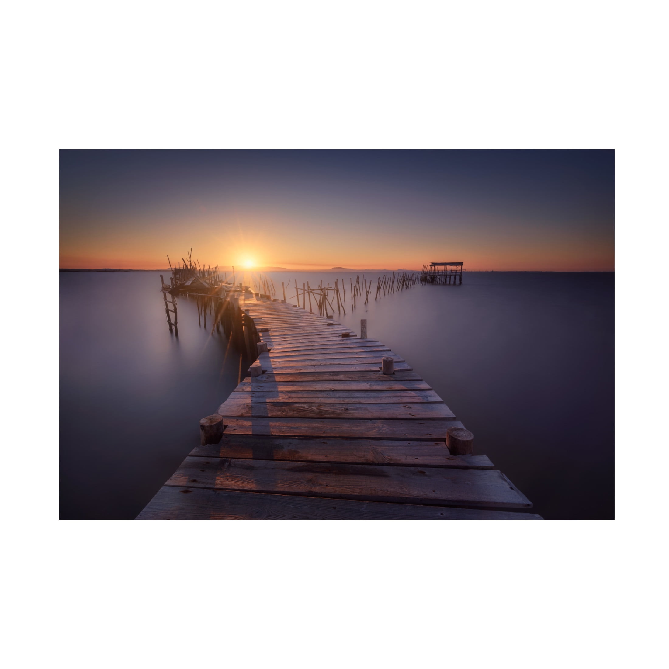 Canvas Wall Art - Ivan Ferrero 'The Last Dock' Wall Art for Living Room, Bedroom, or Office Décor by Trademark Fine Art - 47 x 30 Inches