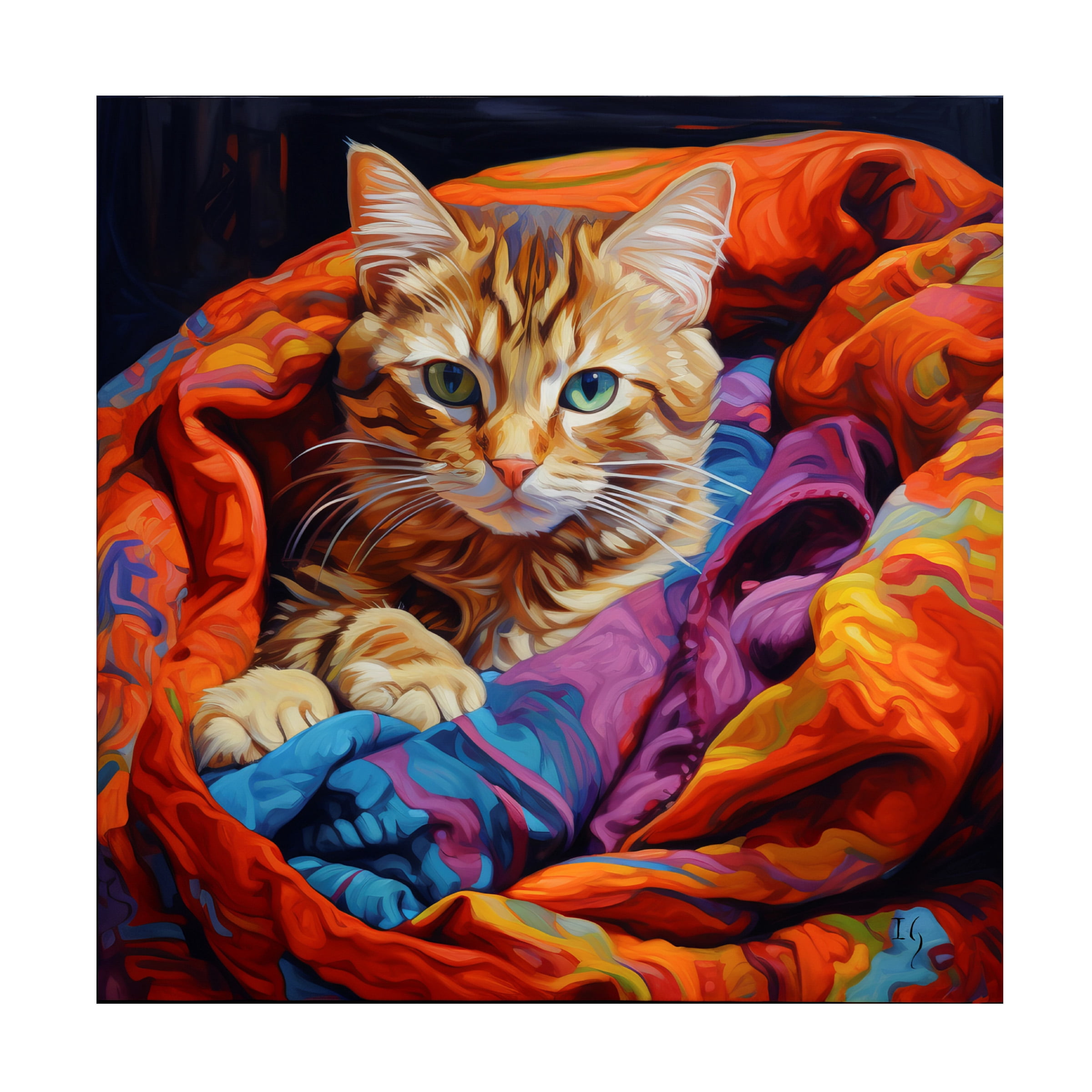 Canvas Wall Art - Ivan Guaderrama 'A Colorful Encounter' Wall Art for Living Room, Bedroom, or Office DÃ©cor by Trademark Fine Art - 35 x 35 Inches