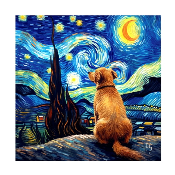 Canvas Wall Art - Ivan Guaderrama 'A Story Of Stars And Night Winds' Wall Art for Living Room, Bedroom, or Office Décor by Trademark Fine Art - 24 x 24 Inches