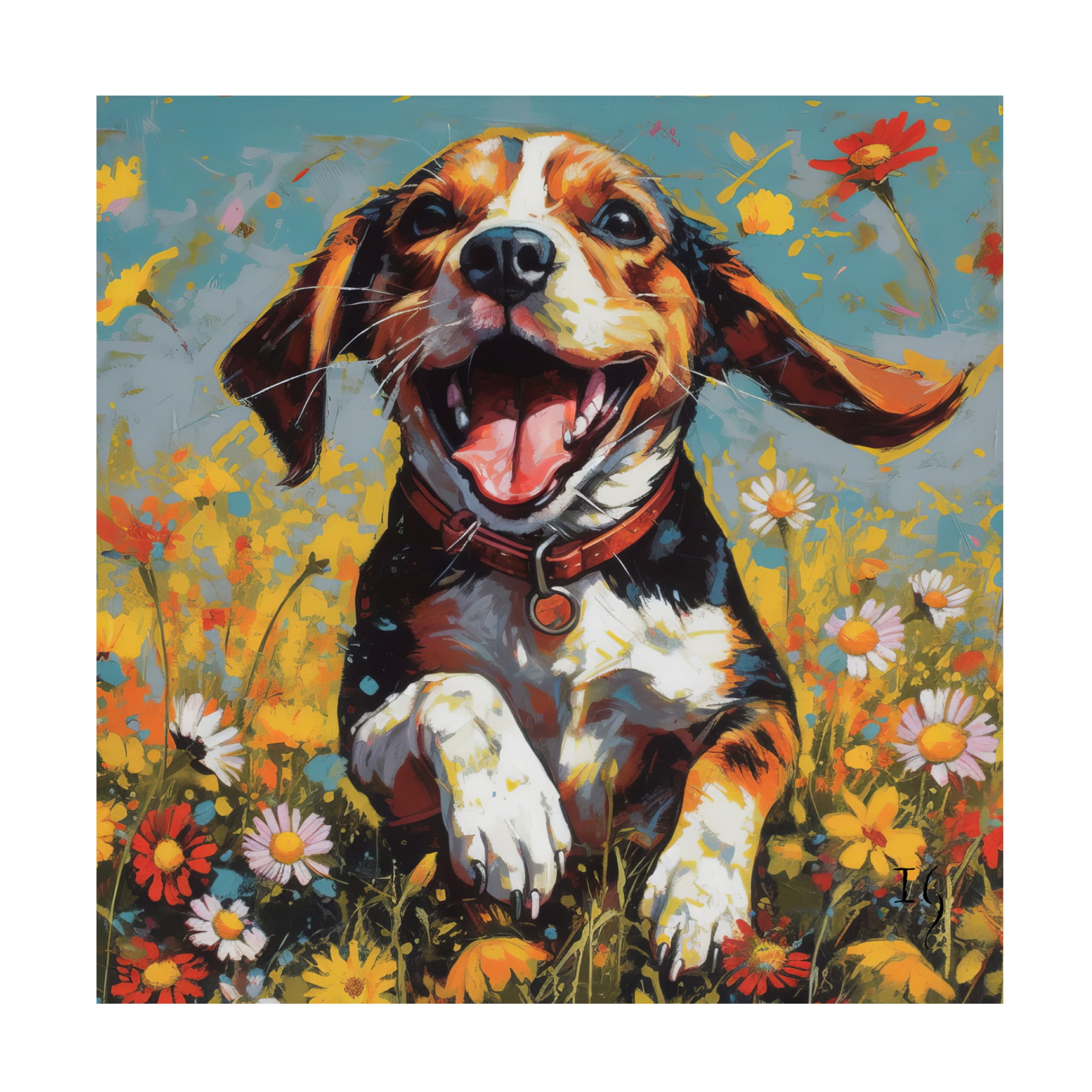 Canvas Wall Art - Ivan Guaderrama 'Daisy Field Frolic' Wall Art for Living Room, Bedroom, or Office Décor by Trademark Fine Art - 18 x 18 Inches