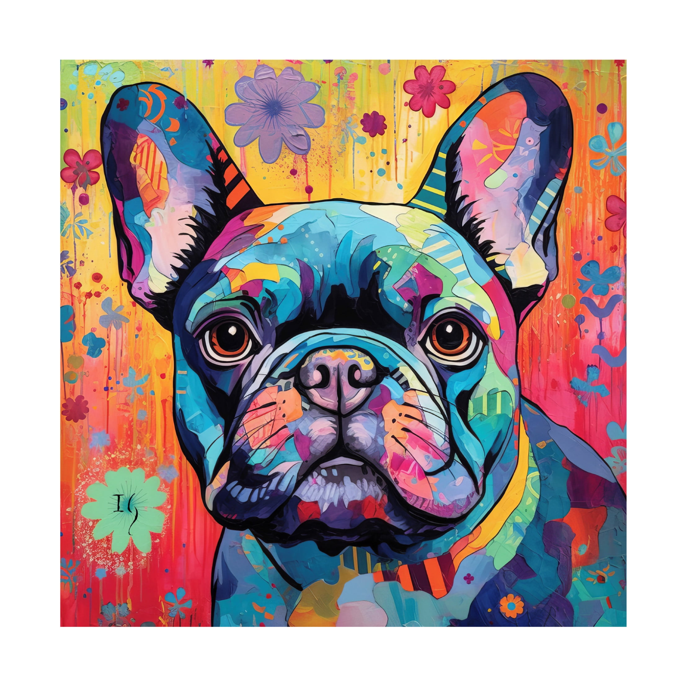 Canvas Wall Art - Ivan Guaderrama 'Floral Brushstrokes' Wall Art for Living Room, Bedroom, or Office Décor by Trademark Fine Art - 35 x 35 Inches