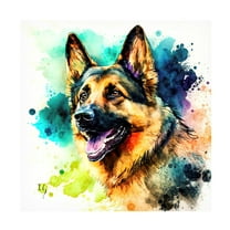 Canvas Wall Art - Ivan Guaderrama 'Shepherds Dance in Watercolor' Wall Art for Living Room, Bedroom, or Office Décor by Trademark Fine Art - 14 x 14 Inches