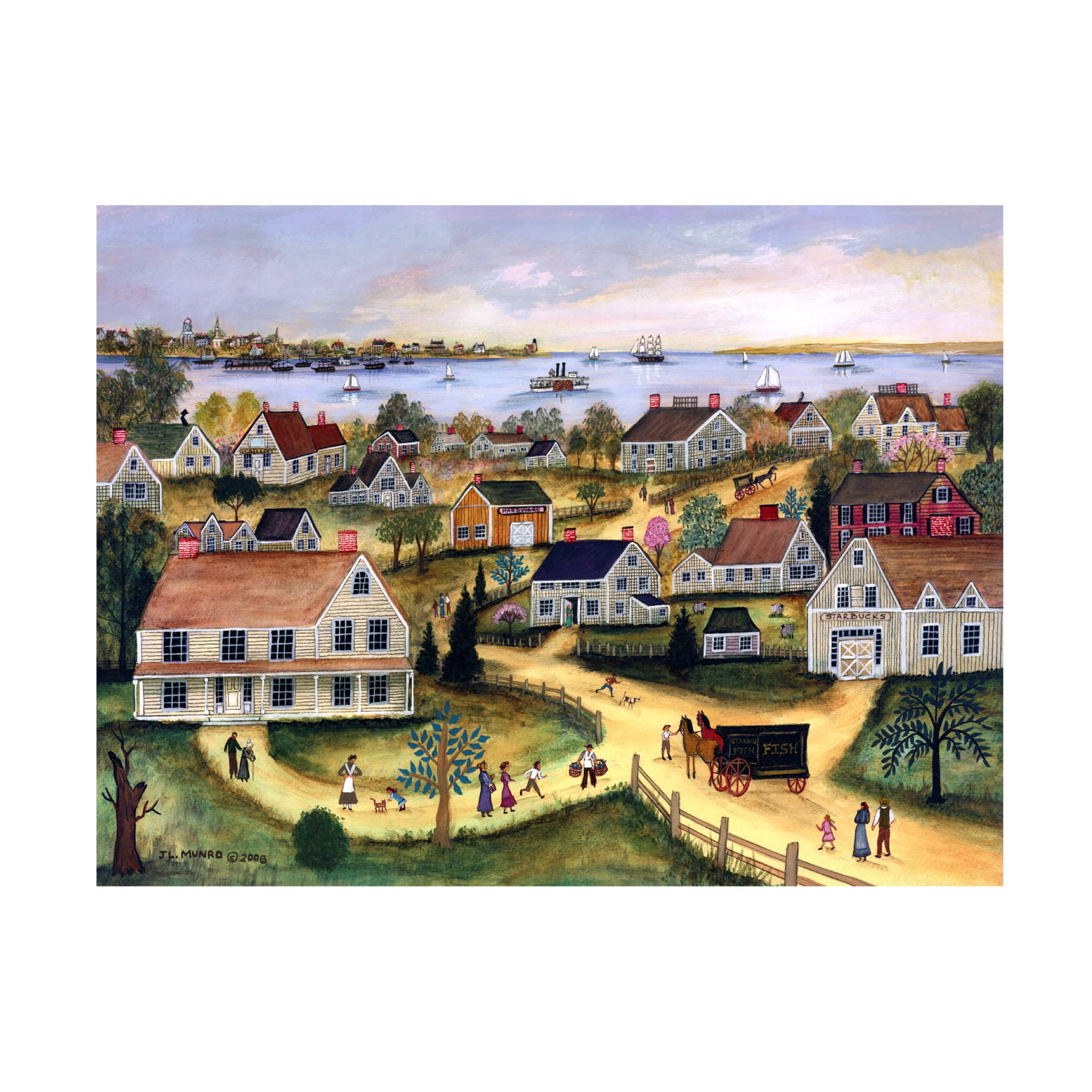Canvas Wall Art - JL Munro 'Spring on Cape Cod' Wall Art for Living Room, Bedroom, or Office Décor by Trademark Fine Art - 19 x 14 Inches