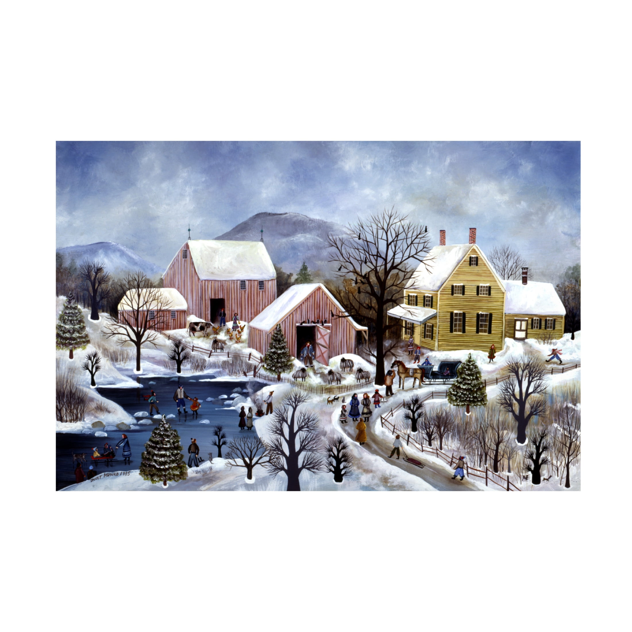 Canvas Wall Art - JL Munro 'View of Blackbird Pond' Wall Art for Living Room, Bedroom, or Office Décor by Trademark Fine Art - 32 x 22 Inches