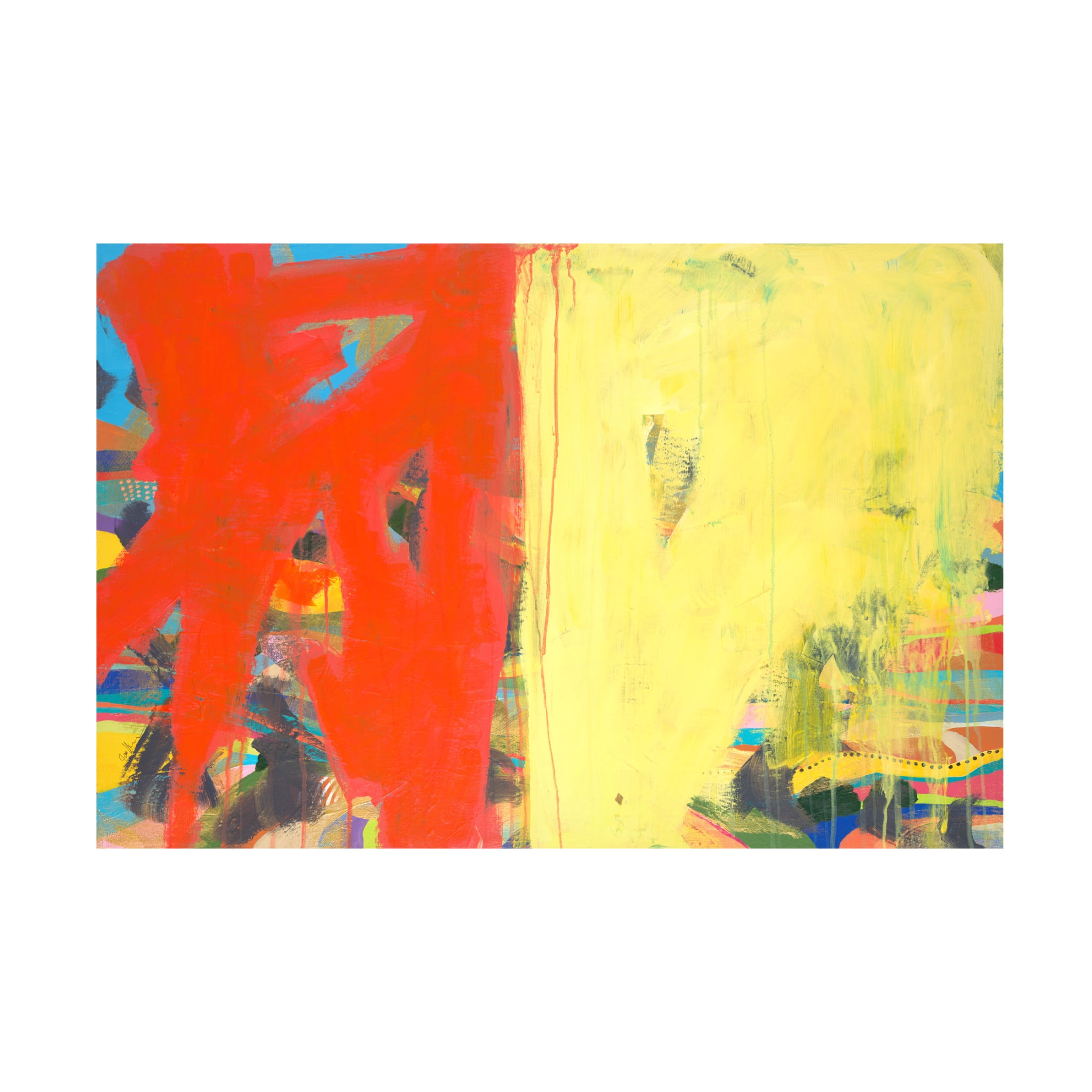 Canvas Wall Art - Jan Weiss 'Colorblock 12' Wall Art for Living Room, Bedroom, or Office Décor by Trademark Fine Art - 24 x 16 Inches