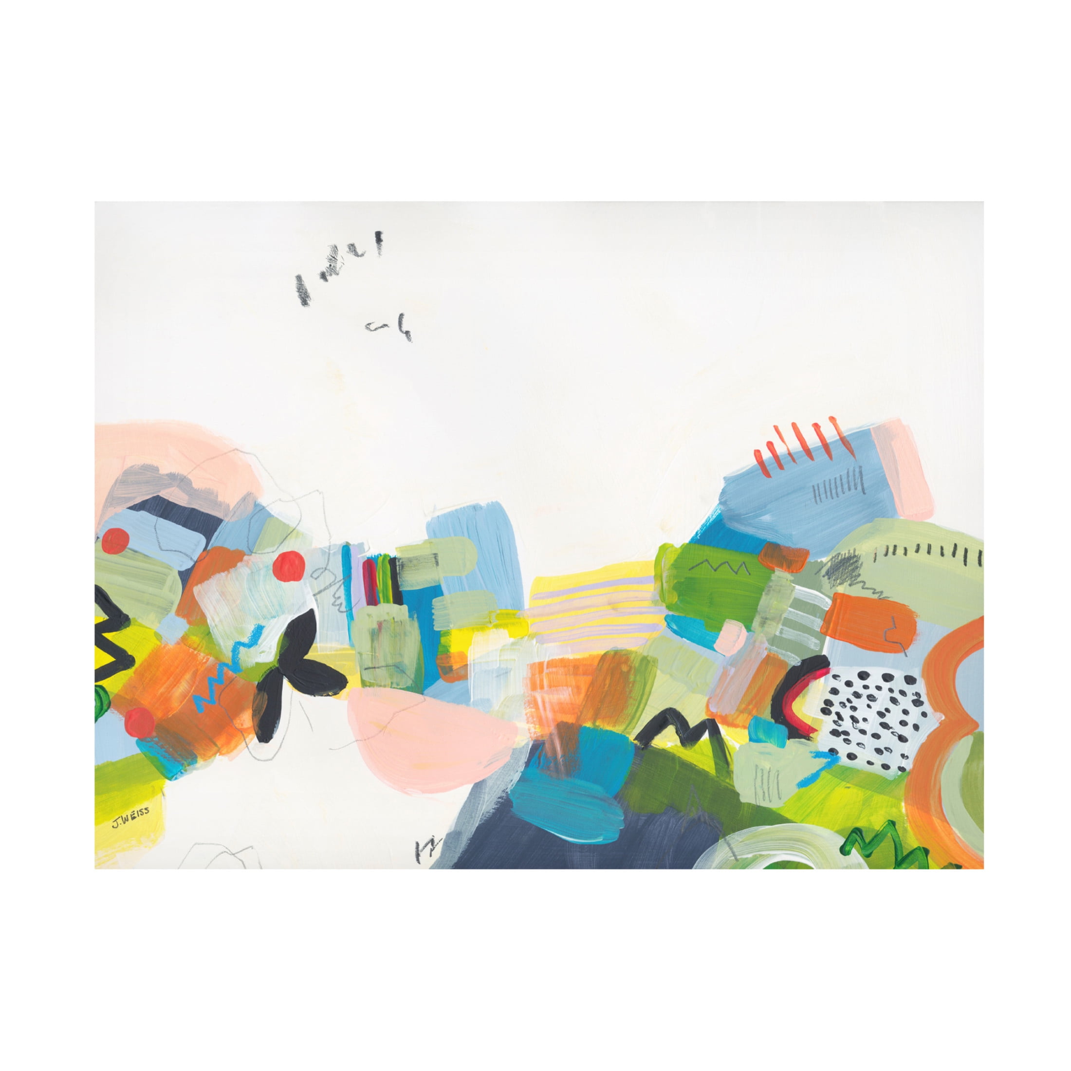 Canvas Wall Art - Jan Weiss 'Resort Town 3' Wall Art for Living Room, Bedroom, or Office Décor by Trademark Fine Art - 19 x 14 Inches