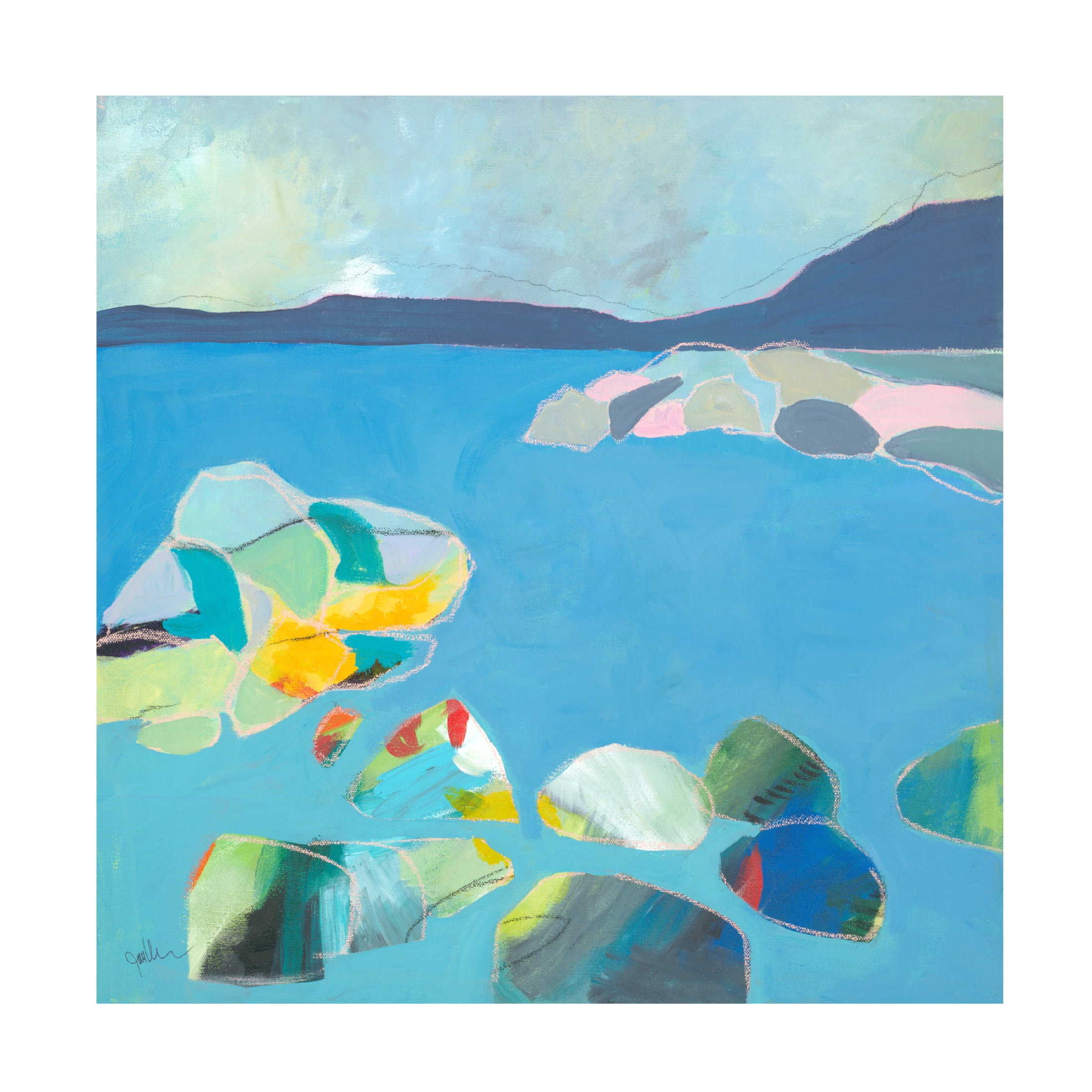 Canvas Wall Art - Jan Weiss 'Sand Harbor Lake Tahoe 4' Wall Art for Living Room, Bedroom, or Office Décor by Trademark Fine Art - 24 x 24 Inches