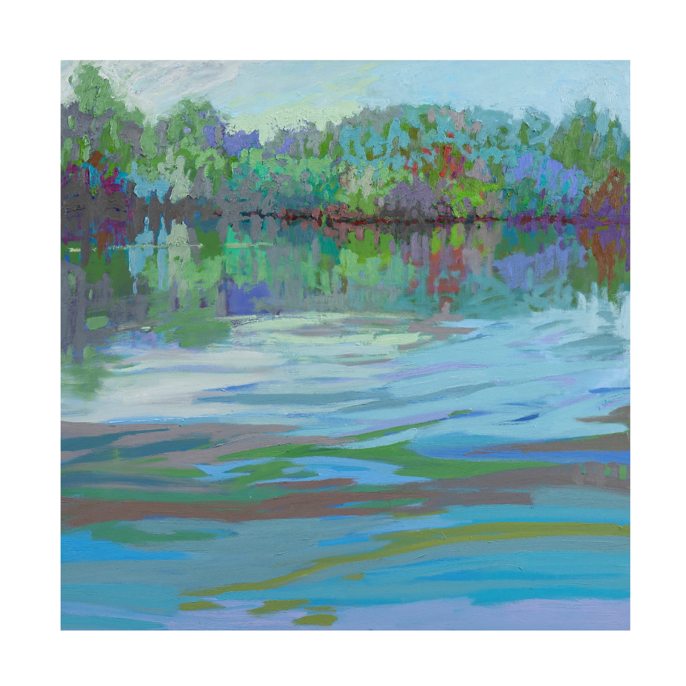Canvas Wall Art - Jane Schmidt 'Waterways IX' Wall Art for Living Room, Bedroom, or Office Décor by Trademark Fine Art - 35 x 35 Inches