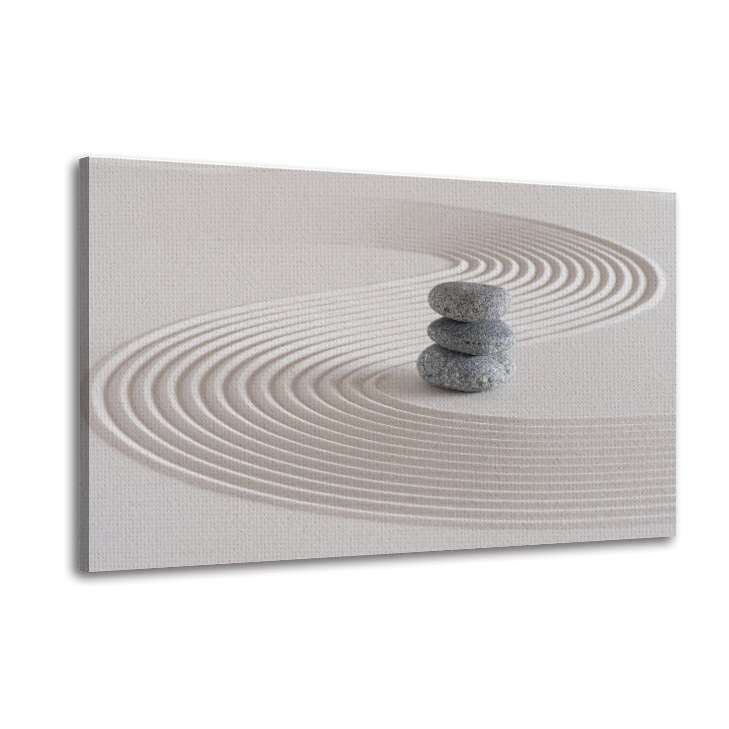 Canvas Wall Art Japanese zen garden stone textured sand Wall Decor for ...