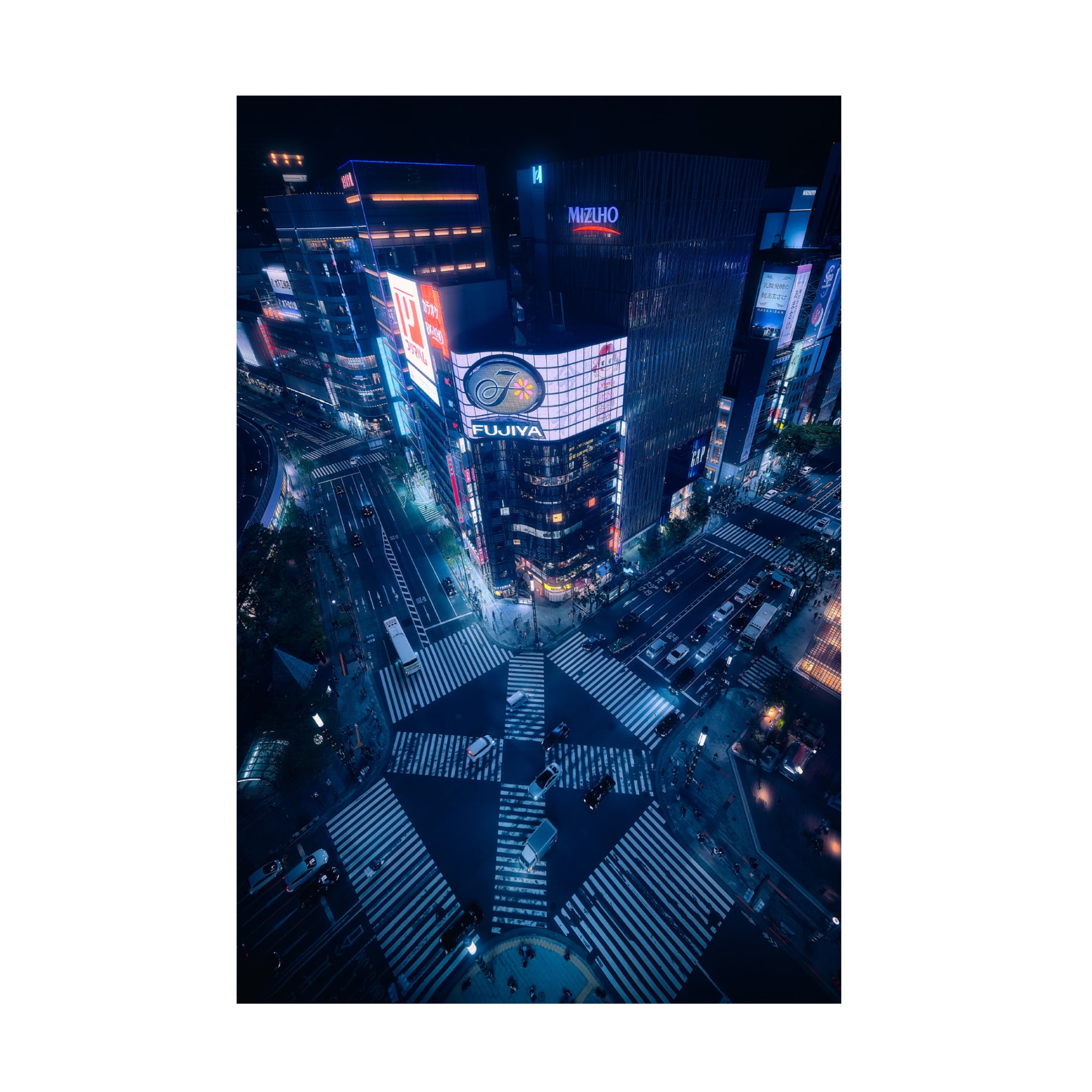 Canvas Wall Art - Javier De La 'Crossing Ginza' Wall Art for Living Room, Bedroom, or Office Décor by Trademark Fine Art - 30 x 47 Inches