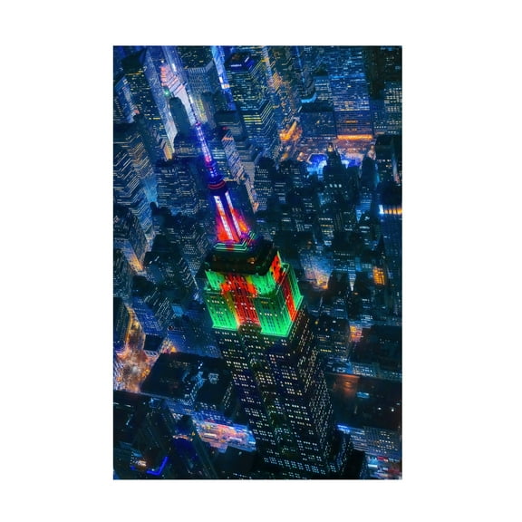 Canvas Wall Art - Javier De La 'Flying Nyc' Wall Art for Living Room, Bedroom, or Office Décor by Trademark Fine Art - 22 x 32 Inches