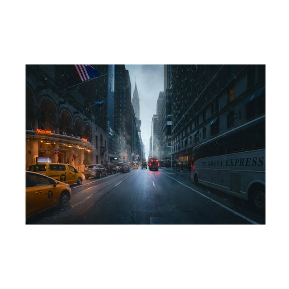 Canvas Wall Art - Javier De La 'Good Morning Ny' Wall Art for Living Room, Bedroom, or Office D?cor by Trademark Fine Art - 24 x 16 Inches