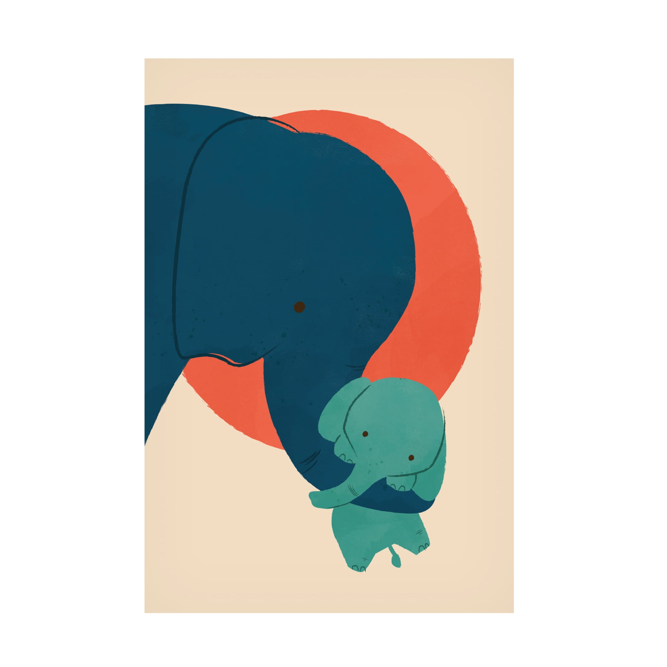 Canvas Wall Art - Jay Fleck 'Baby Elephant 2' Wall Art for Living Room, Bedroom, or Office Décor by Trademark Fine Art - 12 x 19 Inches