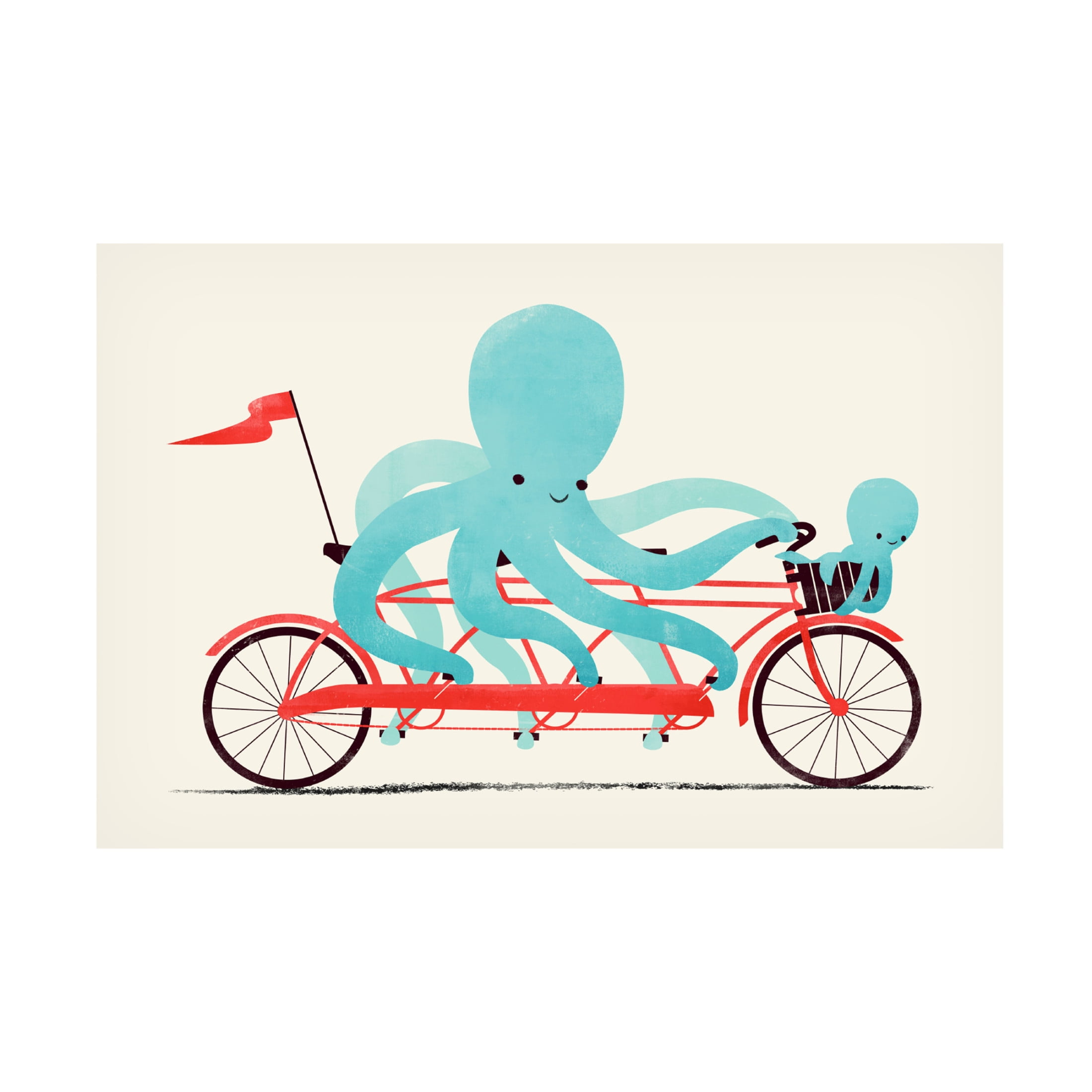 Canvas Wall Art - Jay Fleck 'My Red Bike' Wall Art for Living Room, Bedroom, or Office Décor by Trademark Fine Art - 19 x 12 Inches
