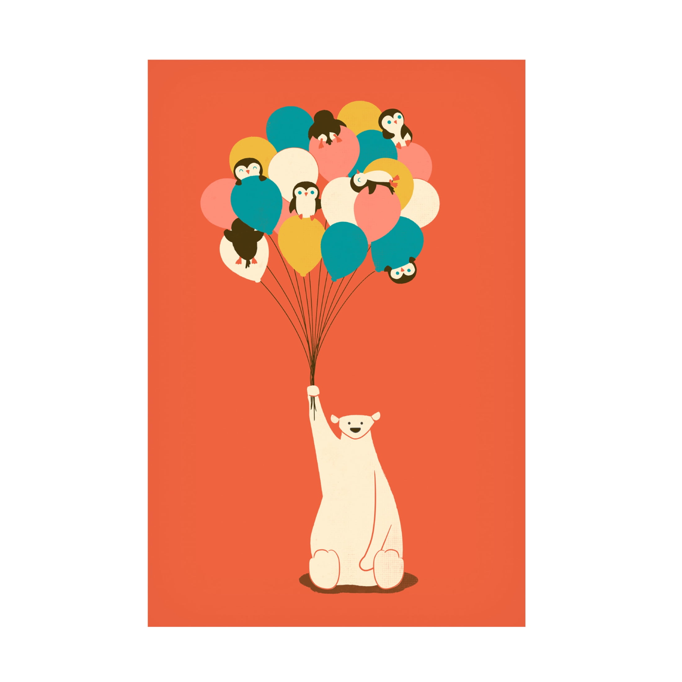 Canvas Wall Art - Jay Fleck 'Penguin Bouquet' Wall Art for Living Room, Bedroom, or Office Décor by Trademark Fine Art - 30 x 47 Inches