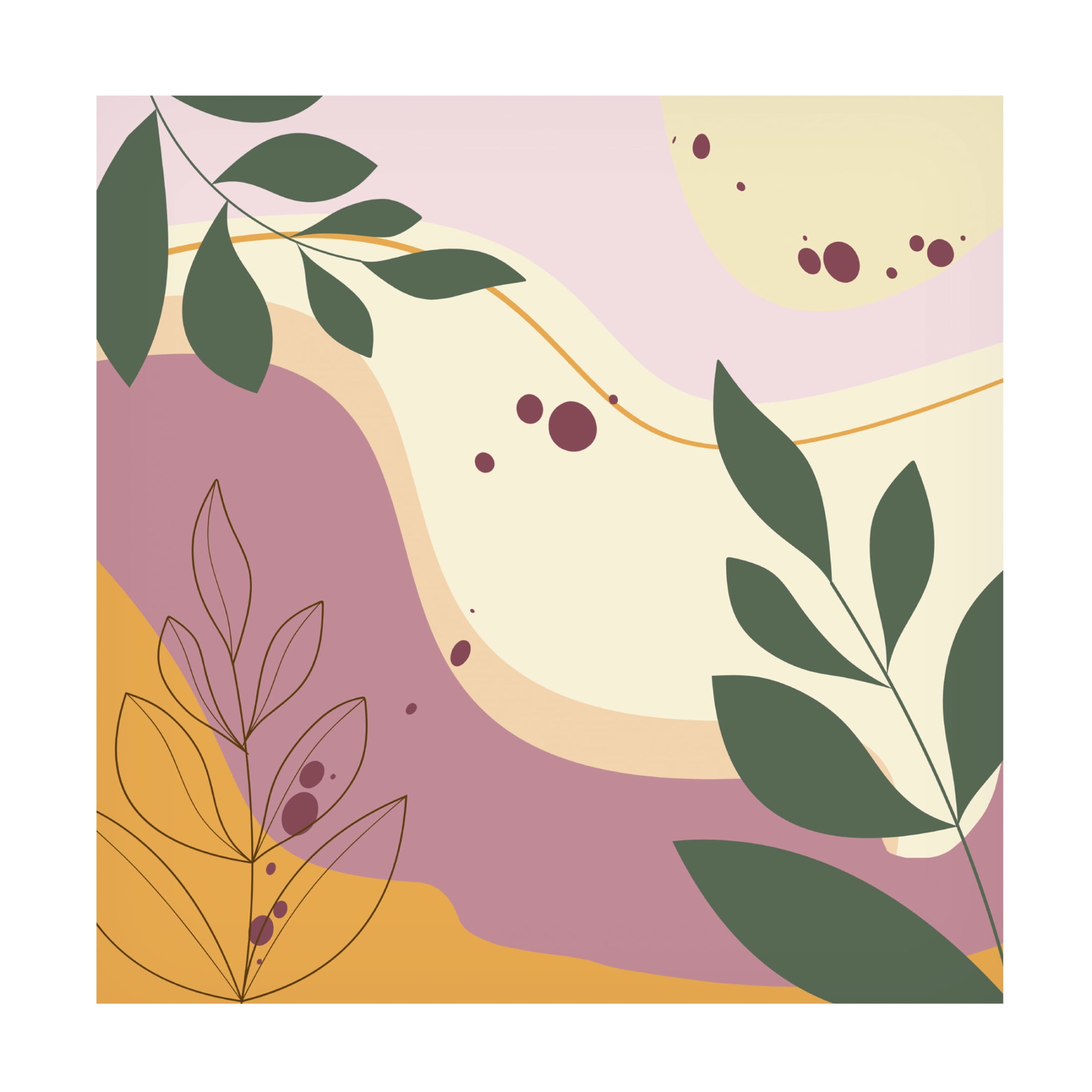 Canvas Wall Art - Jean Plout 'Abstract Botanical Garden A' Wall Art for Living Room, Bedroom, or Office Décor by Trademark Fine Art - 35 x 35 Inches