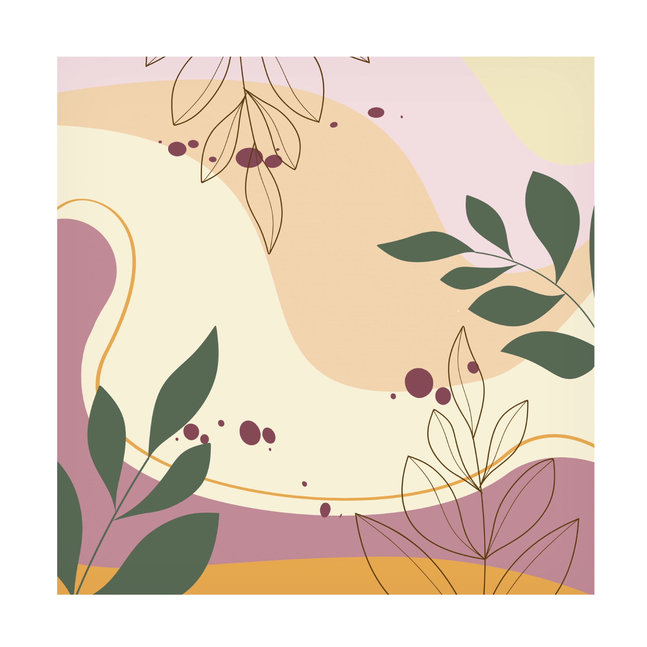 Canvas Wall Art - Jean Plout 'Abstract Botanical Garden B' Wall Art for Living Room, Bedroom, or Office Décor by Trademark Fine Art - 35 x 35 Inches