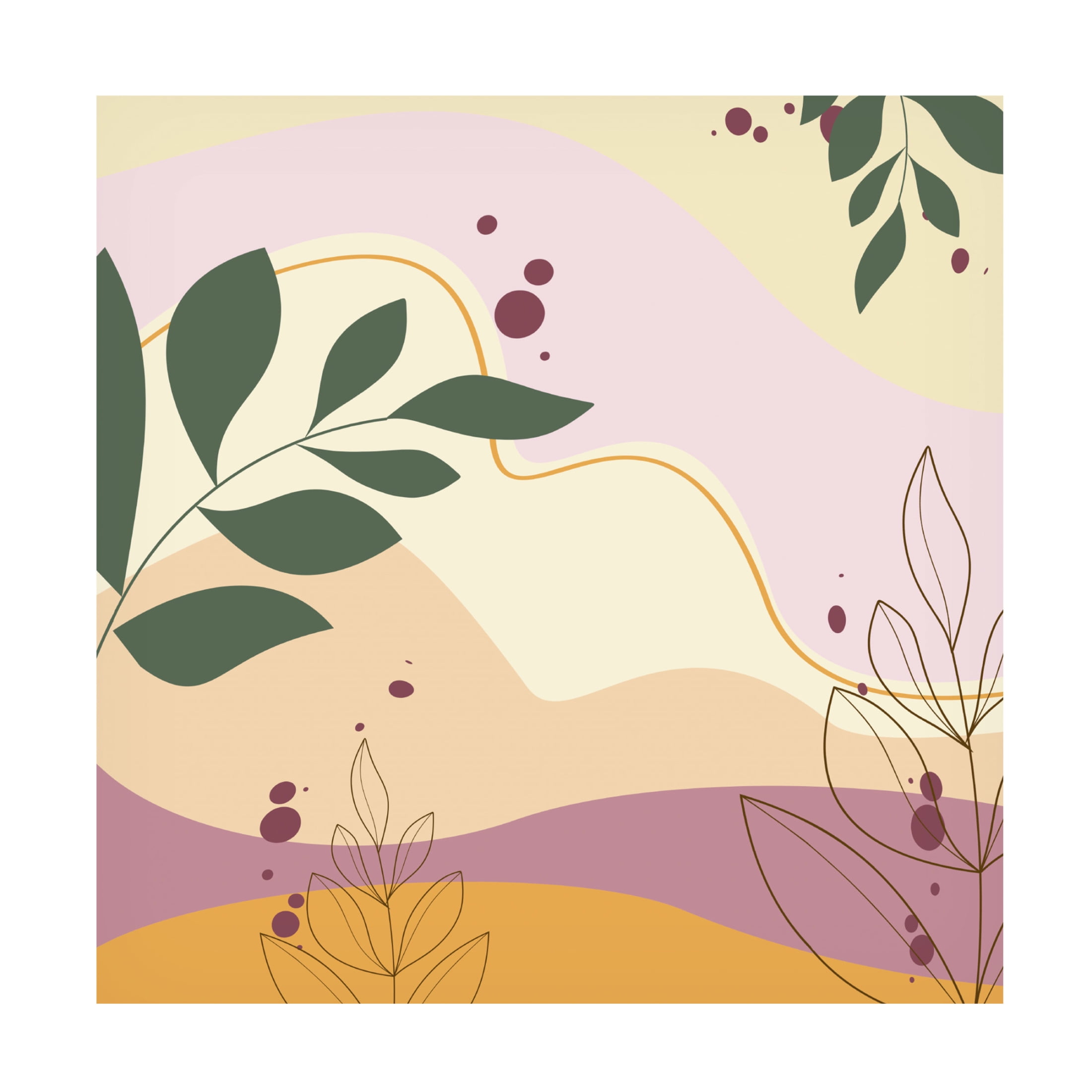 Canvas Wall Art - Jean Plout 'Abstract Botanical Garden C' Wall Art for Living Room, Bedroom, or Office Décor by Trademark Fine Art - 35 x 35 Inches