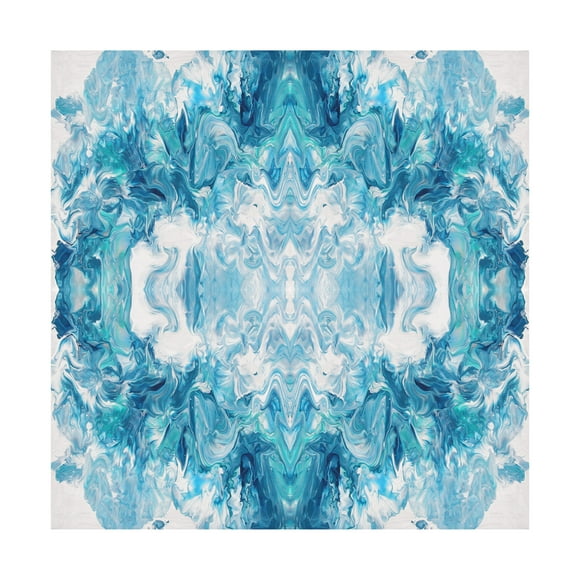 Canvas Wall Art - Jean Plout 'Abstract Ocean I' Wall Art for Living Room, Bedroom, or Office Décor by Trademark Fine Art - 14 x 14 Inches