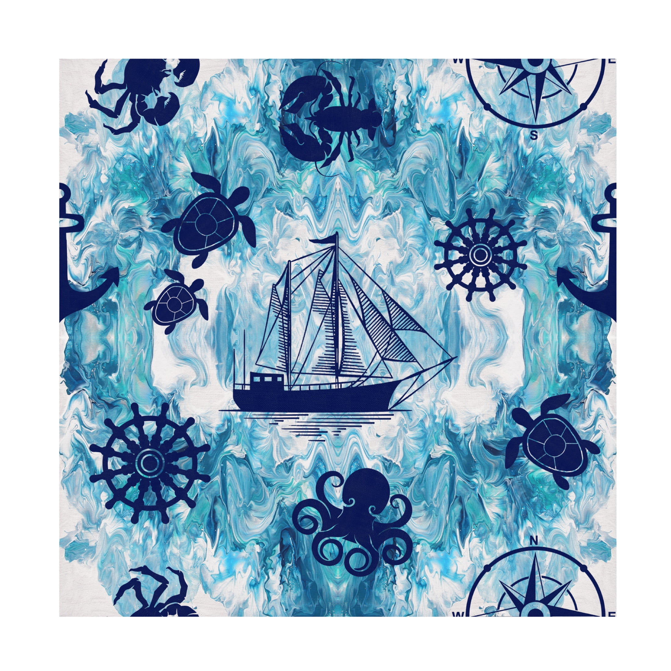 Canvas Wall Art - Jean Plout 'Abstract Ocean J' Wall Art for Living Room, Bedroom, or Office Décor by Trademark Fine Art - 24 x 24 Inches