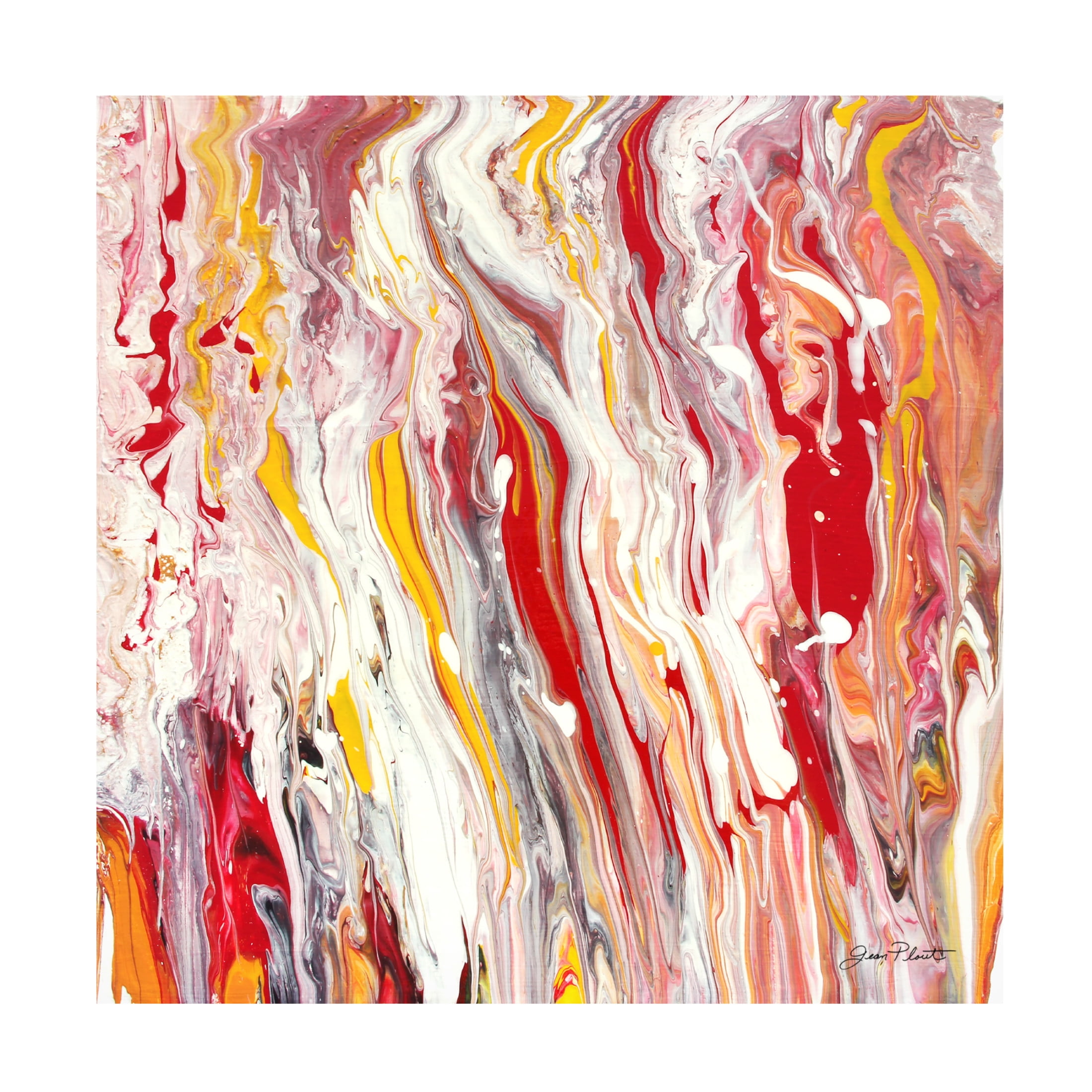 Canvas Wall Art - Jean Plout 'Abstract Pouring A' Wall Art for Living Room, Bedroom, or Office Décor by Trademark Fine Art - 24 x 24 Inches