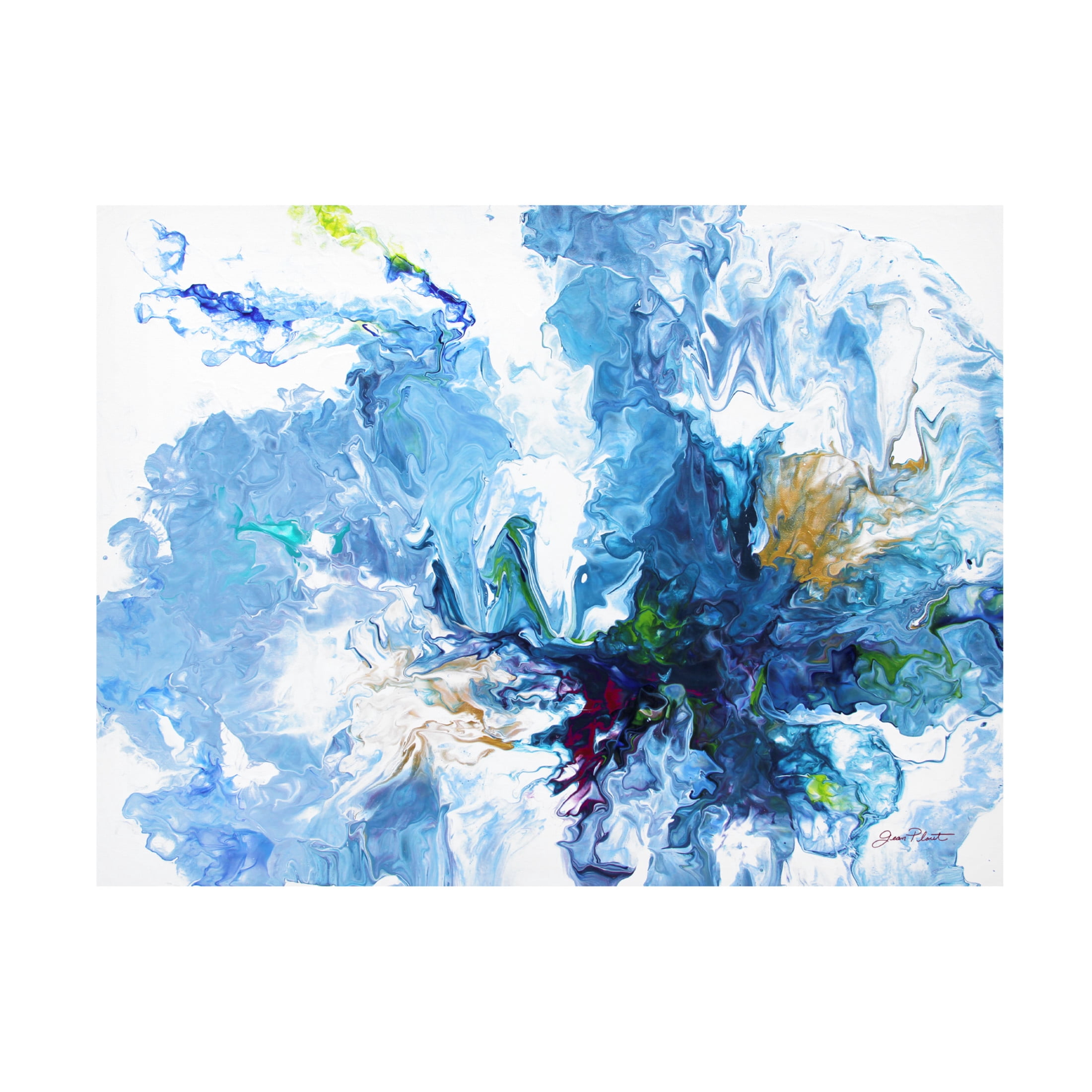 Canvas Wall Art - Jean Plout 'Abstract Pouring G' Wall Art for Living Room, Bedroom, or Office Décor by Trademark Fine Art - 47 x 35 Inches