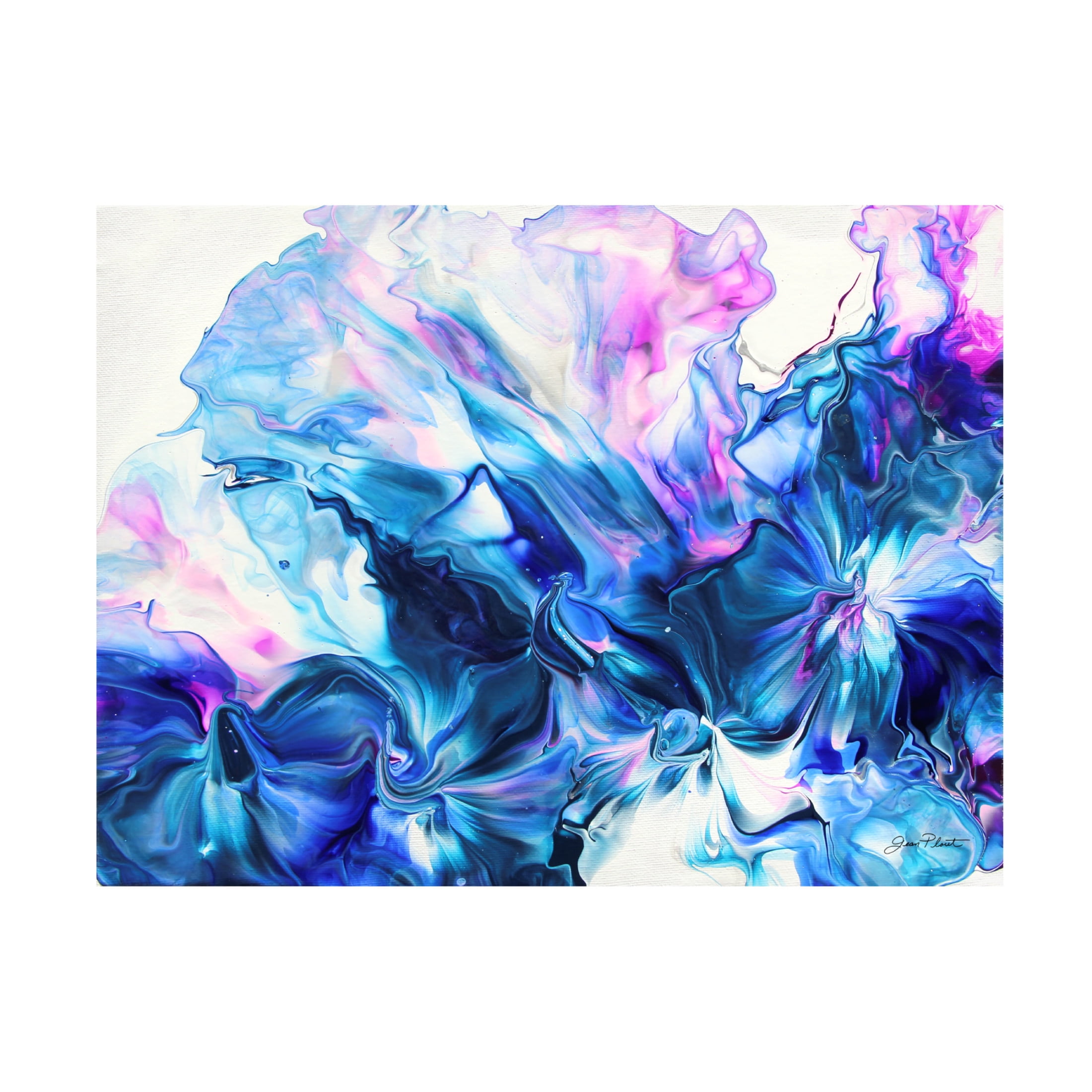 Canvas Wall Art - Jean Plout 'Abstract Pouring H' Wall Art for Living Room, Bedroom, or Office Décor by Trademark Fine Art - 24 x 18 Inches