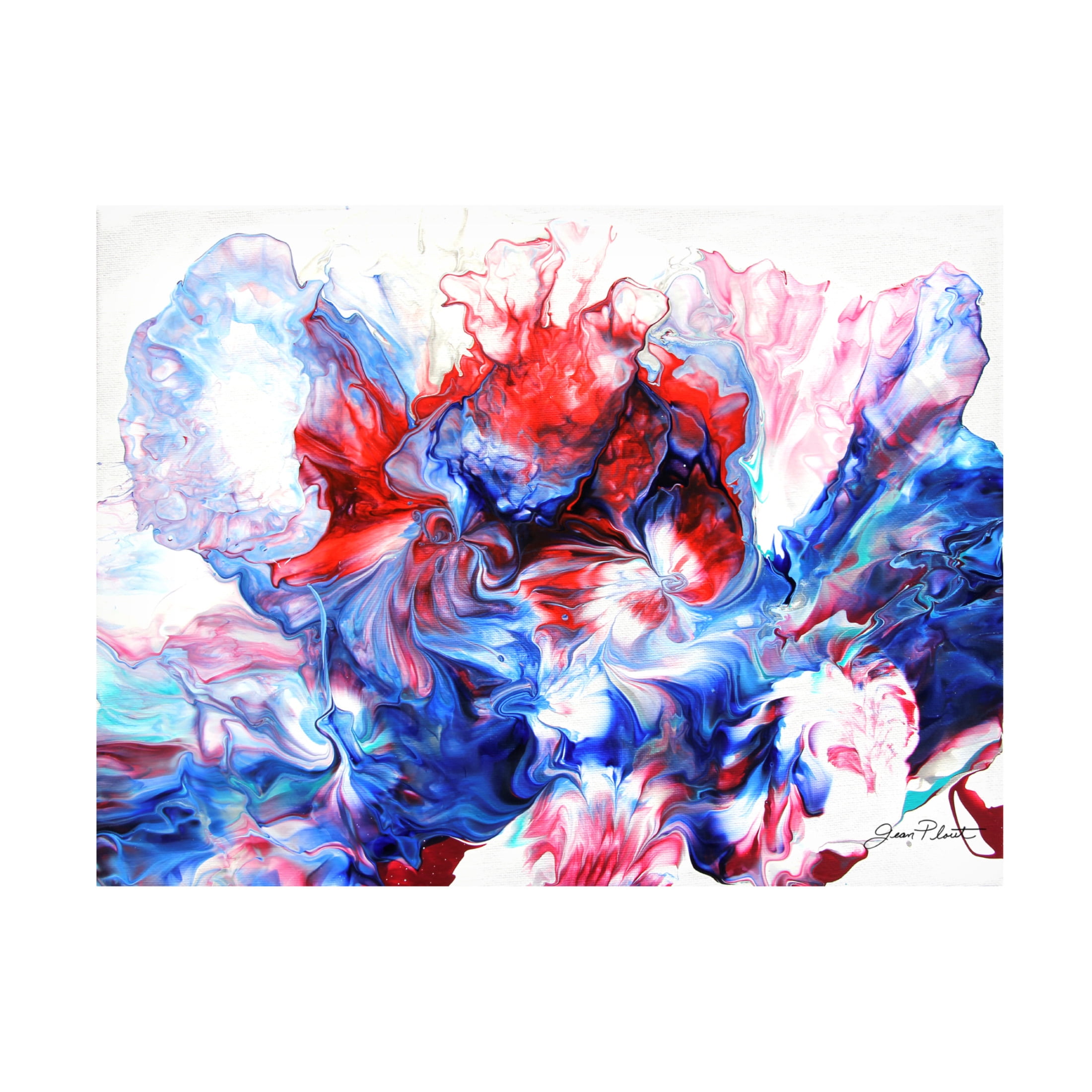 Canvas Wall Art - Jean Plout 'Abstract Pouring I' Wall Art for Living Room, Bedroom, or Office Décor by Trademark Fine Art - 24 x 18 Inches