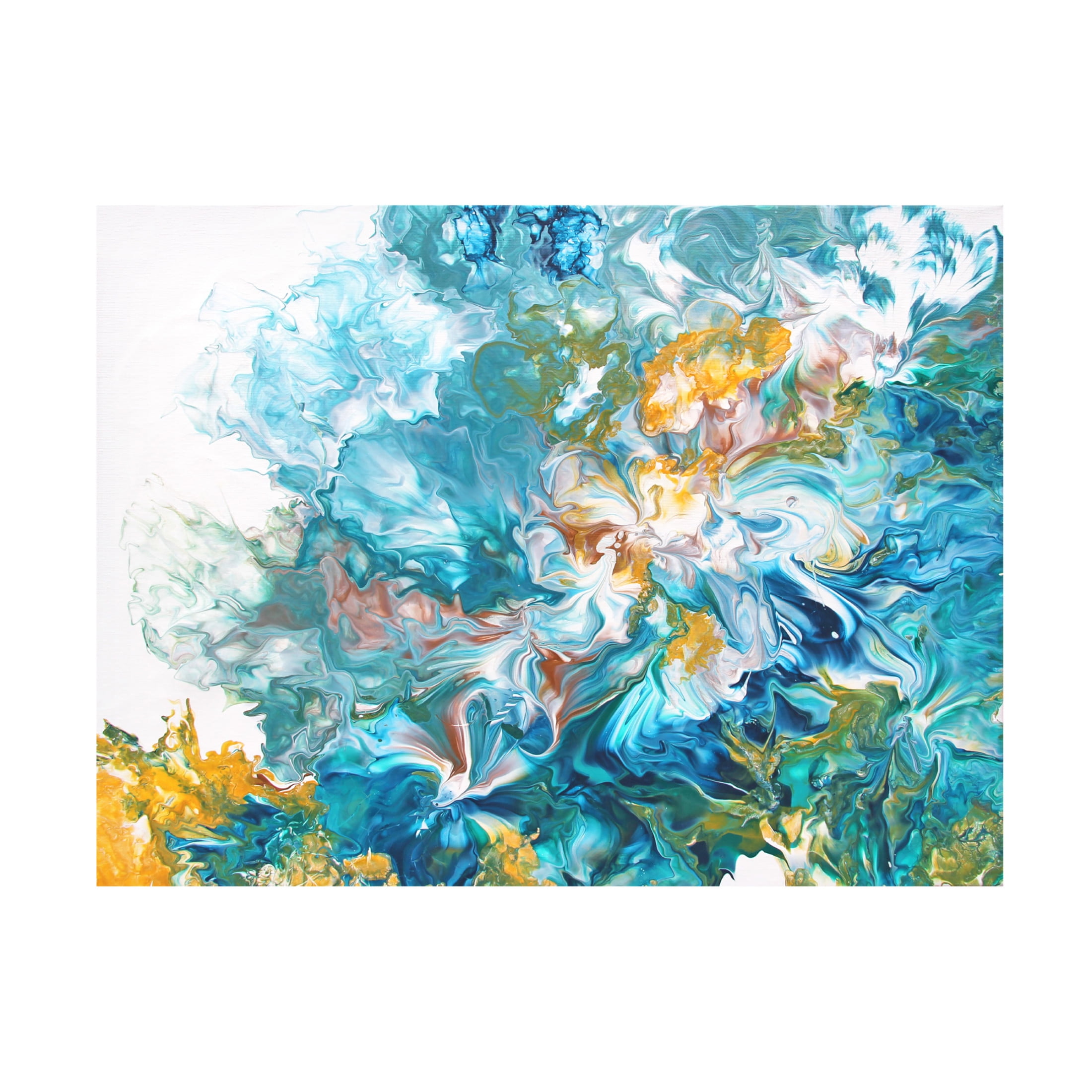 Canvas Wall Art - Jean Plout 'Abstract Pouring K' Wall Art for Living Room, Bedroom, or Office Décor by Trademark Fine Art - 19 x 14 Inches
