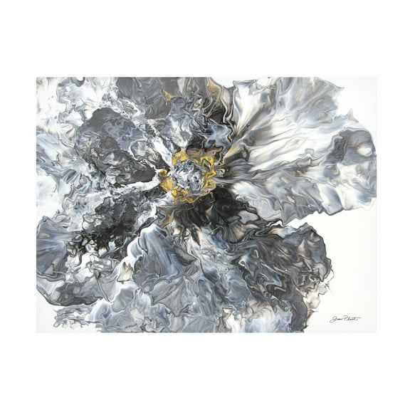 Canvas Wall Art - Jean Plout 'Abstract Pouring L' Wall Art for Living Room, Bedroom, or Office Décor by Trademark Fine Art - 19 x 14 Inches