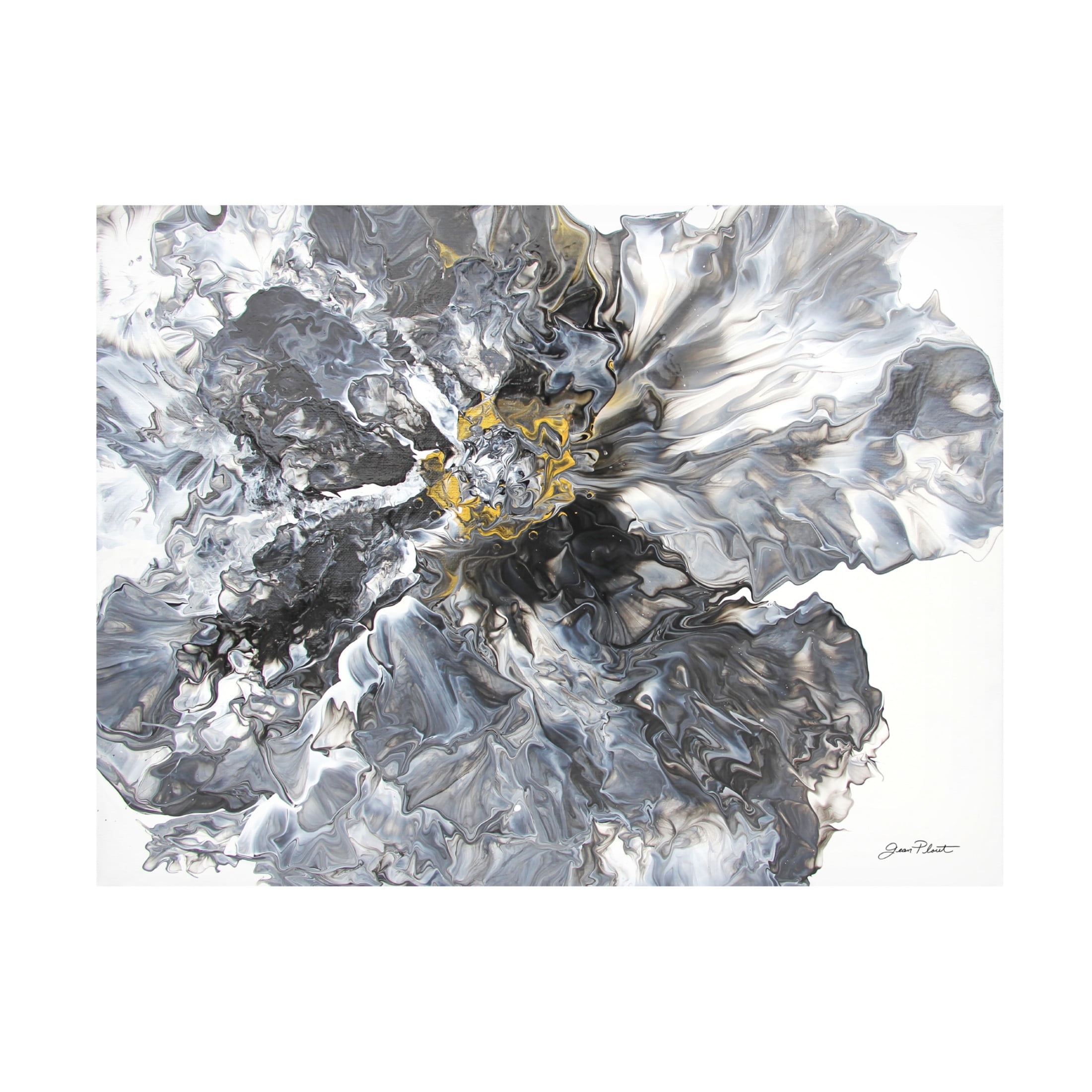 Canvas Wall Art - Jean Plout 'Abstract Pouring L' Wall Art for Living Room, Bedroom, or Office Décor by Trademark Fine Art - 24 x 18 Inches